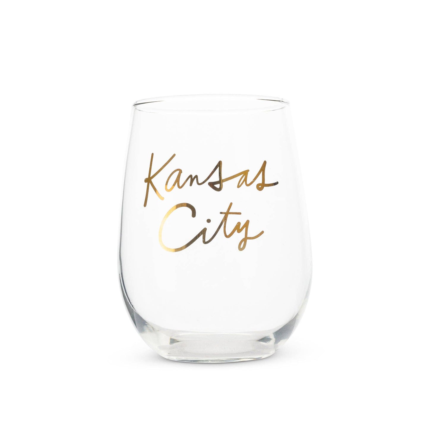 Kansas City Stemless Wine Glass
