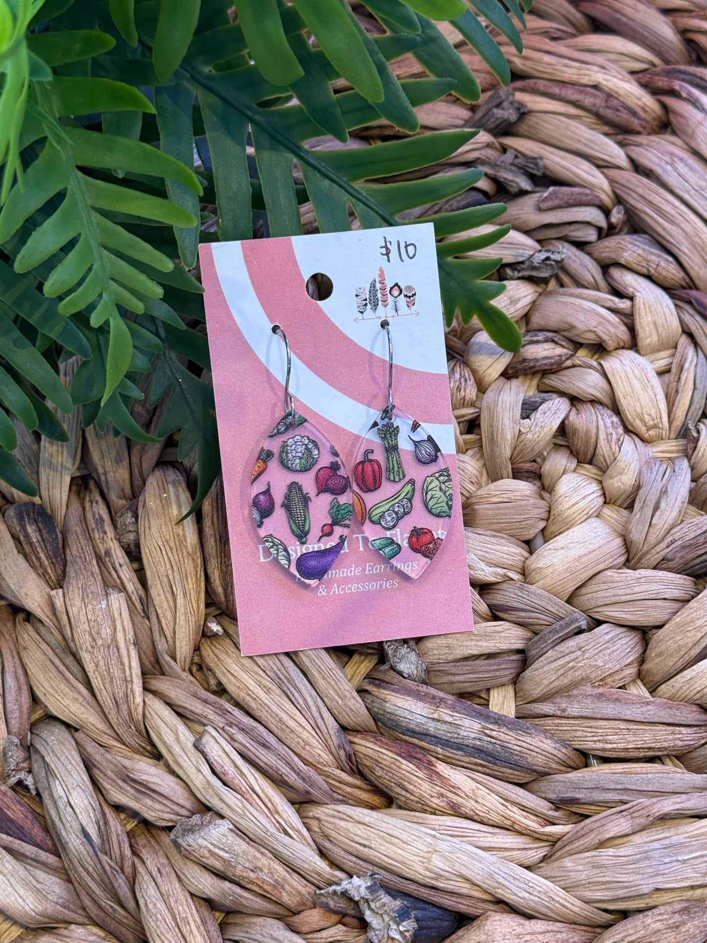 Vegetables Scattered Print Dangle Earrings