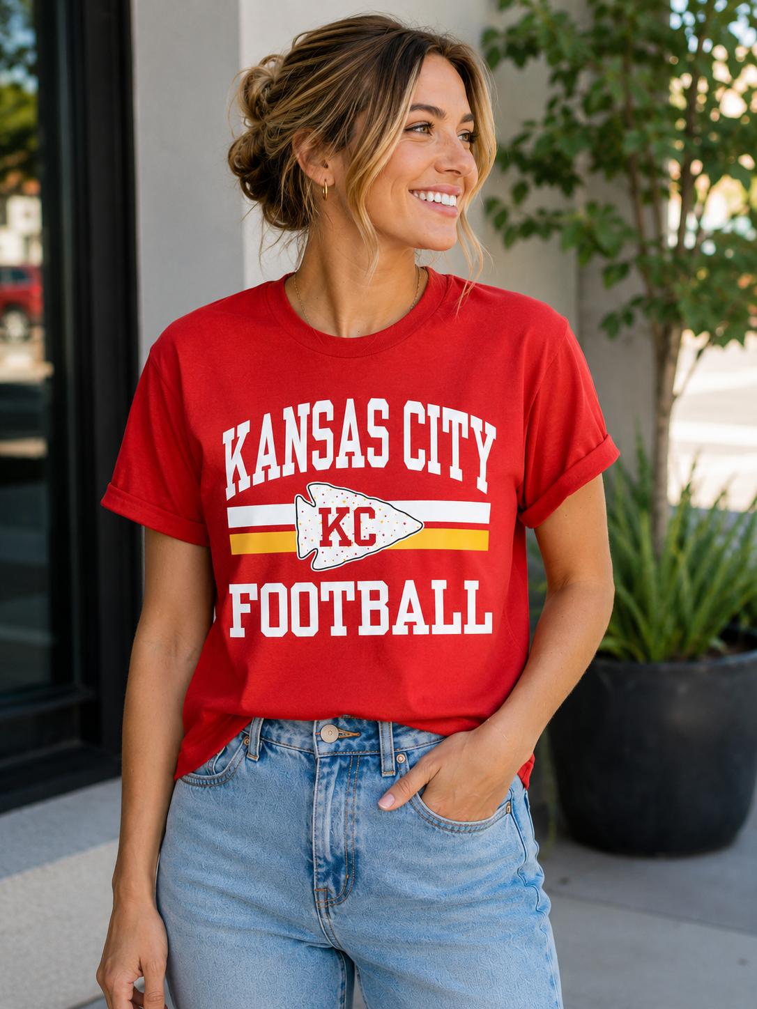 Kansas City Football Arrowhead Graphic T-Shirt | KC Game Day Tee