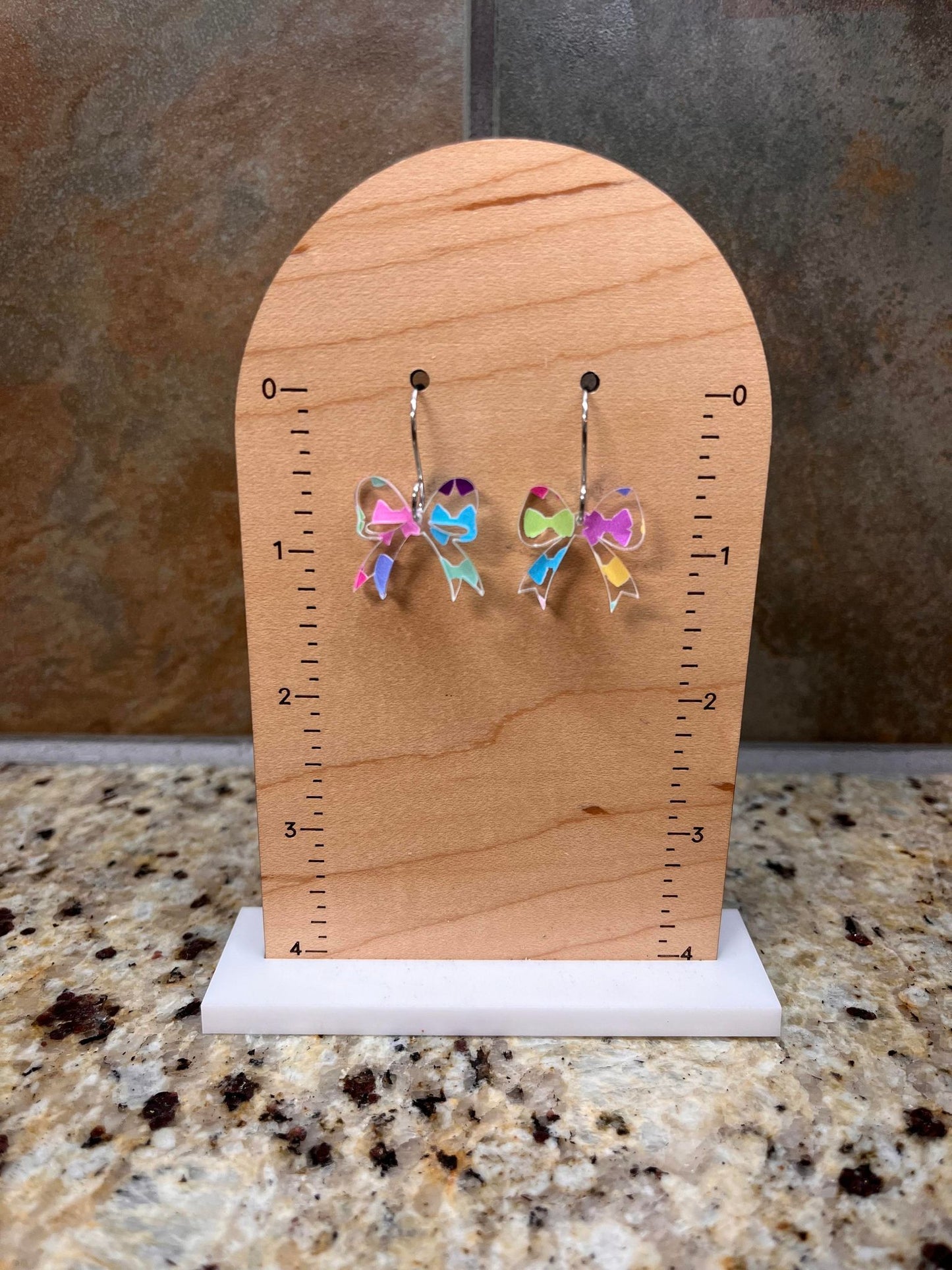 Classic Hair Bows Vibrant Bows Acrylic Dangle Earrings