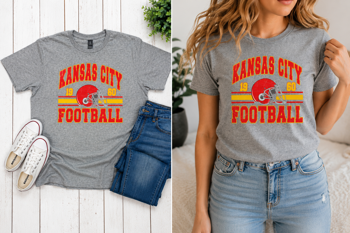 Kansas City Football Vintage Inspired T-Shirt | Retro Game Day Tee