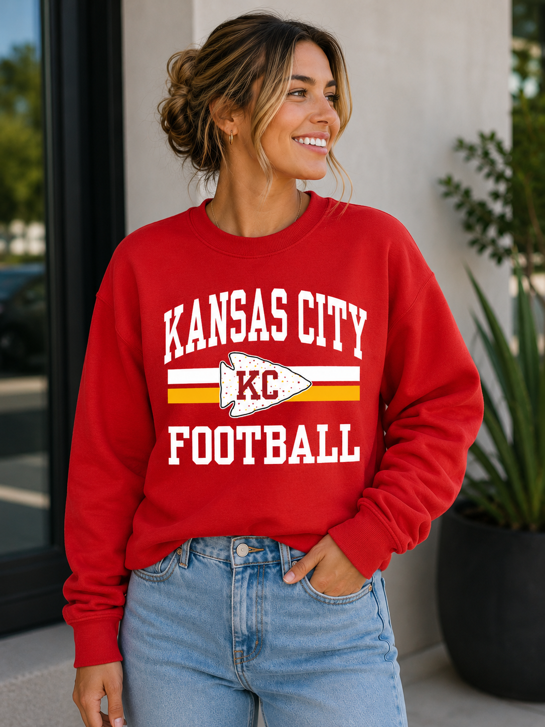 Kansas City Football Arrowhead Graphic Sweatshirt | KC Game Day Sweatshirt