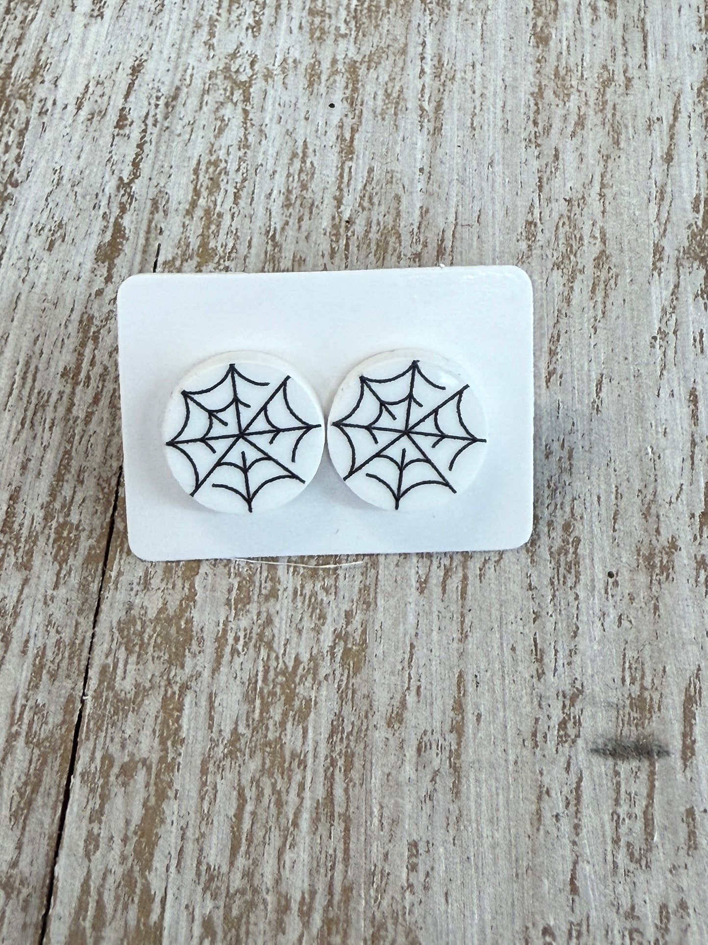 UV Printed Spider Webs Acrylic Stud Earrings