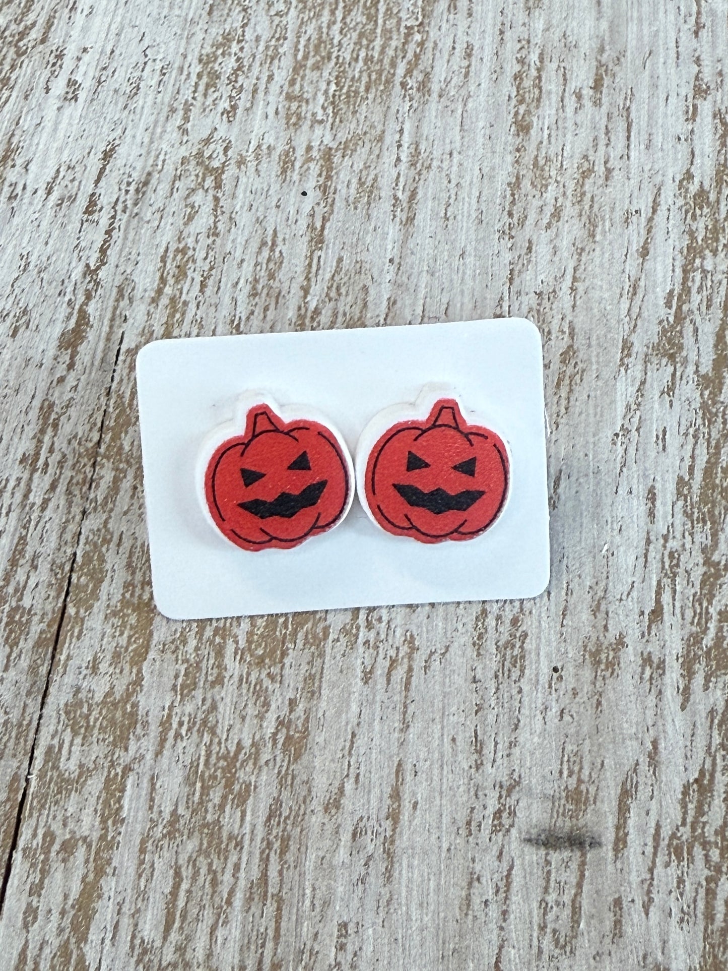 UV Printed Carved Pumpkins Acrylic Stud Earrings