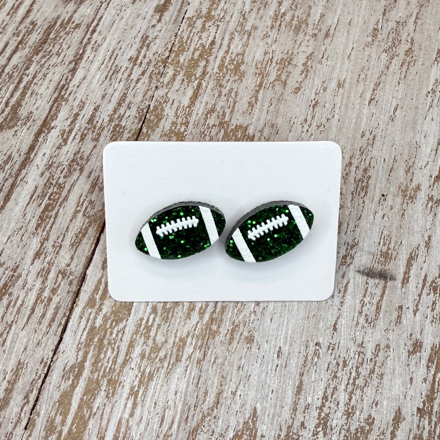 UV Printed Football Acrylic Stud Earrings