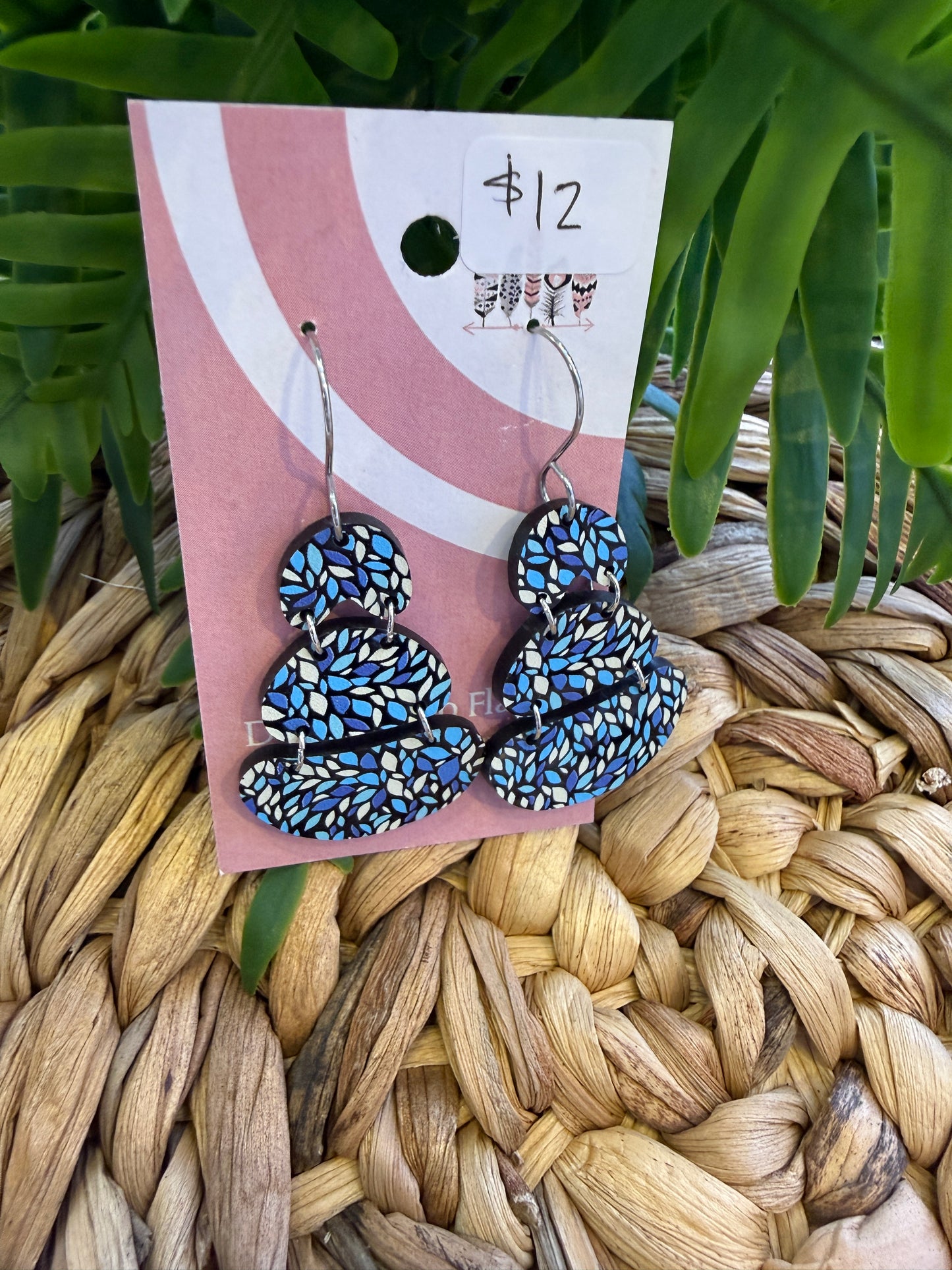 UV Printed Beach Confetti Dangle Earrings