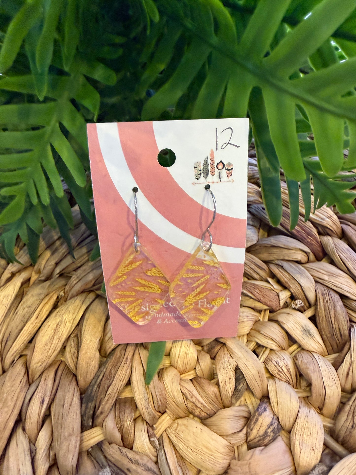 Wheat Scattered Print Dangle Earrings