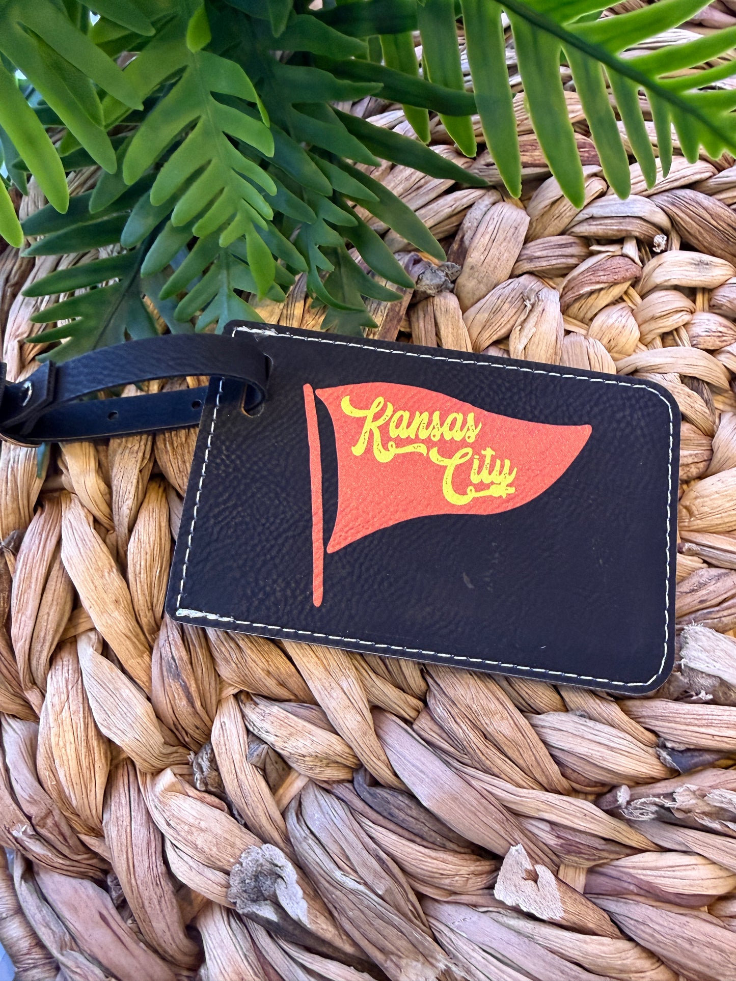 UV Printed Kansas City Red Pennant Luggage Tag