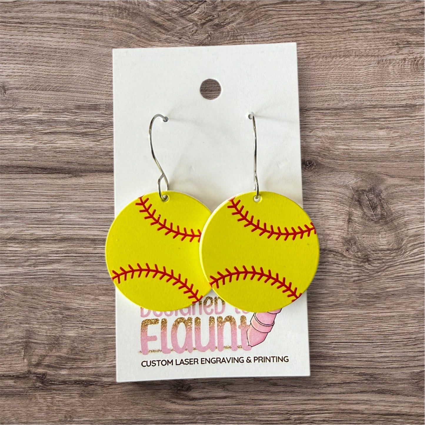 Game Day Softball Dangle Earrings
