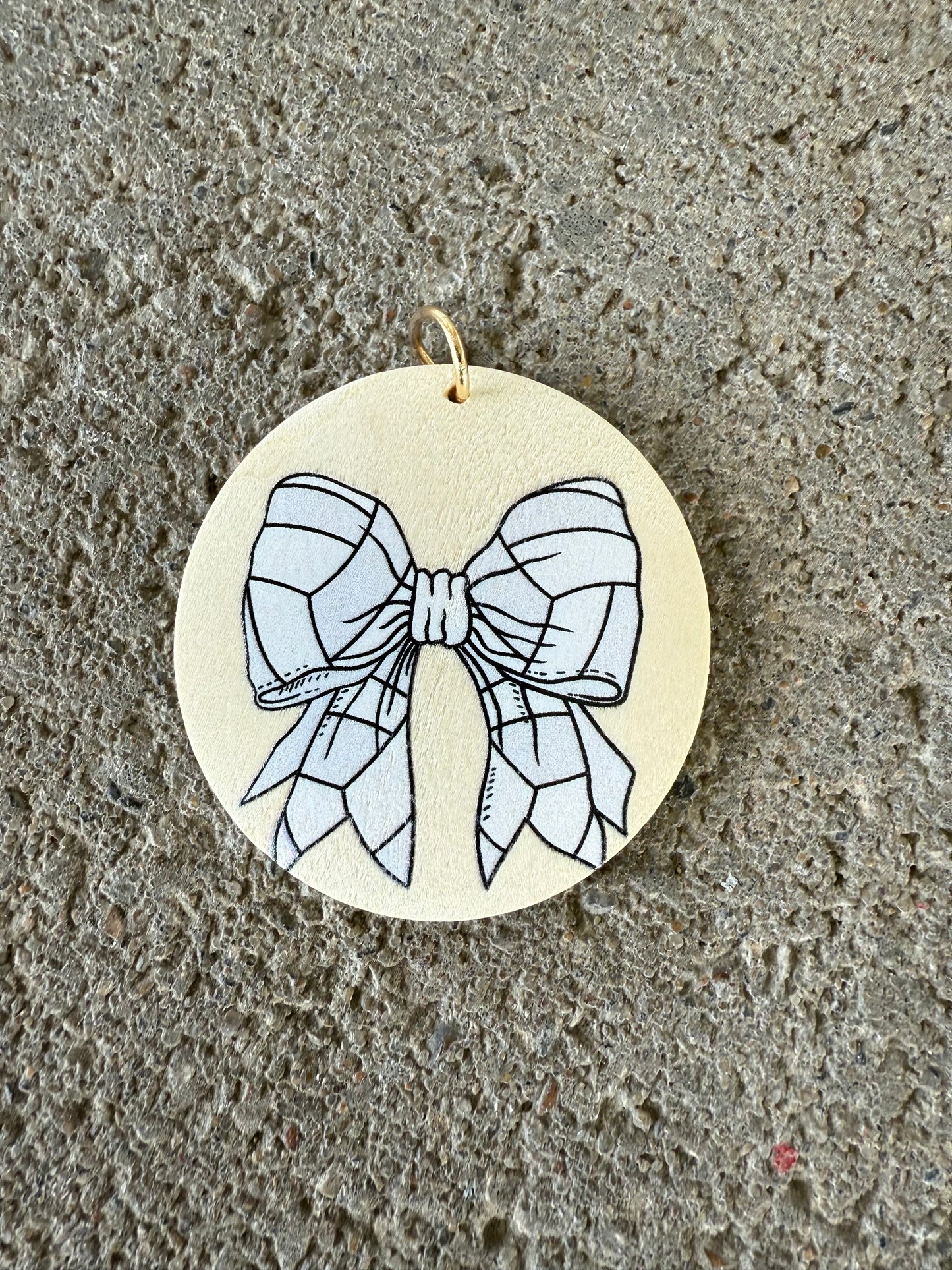 UV Printed Volleyball Bow Keychain