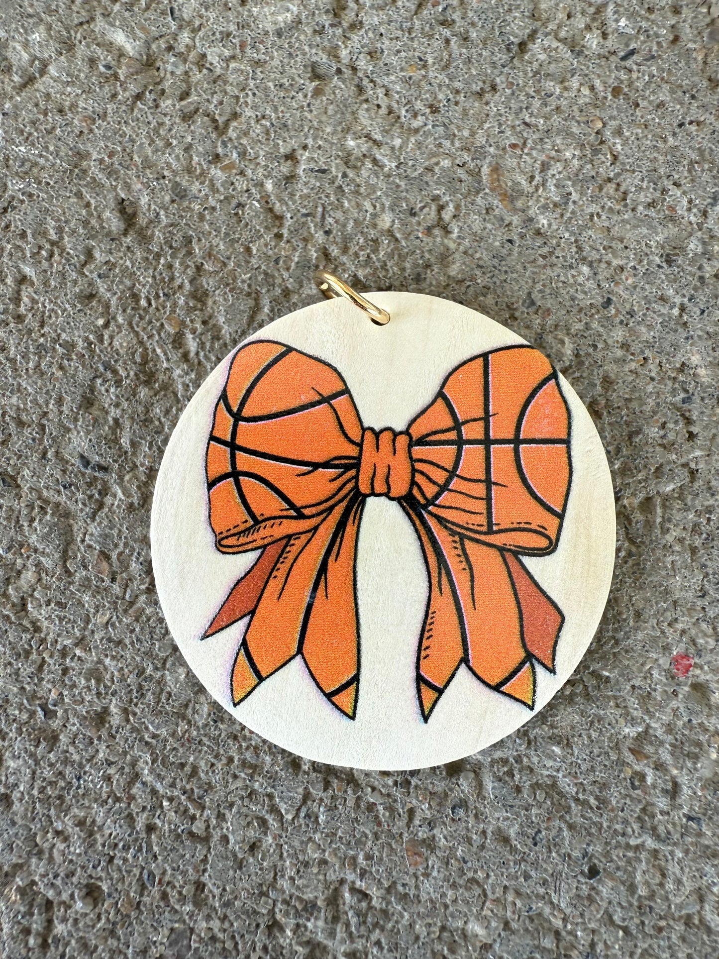UV Printed Basketball Bow Keychain