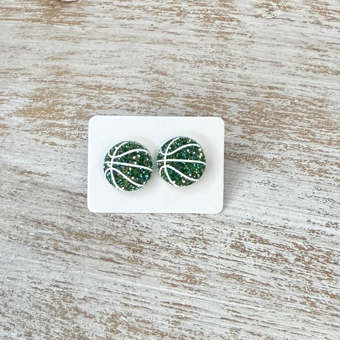 UV Printed Basketball Acrylic Stud Earrings