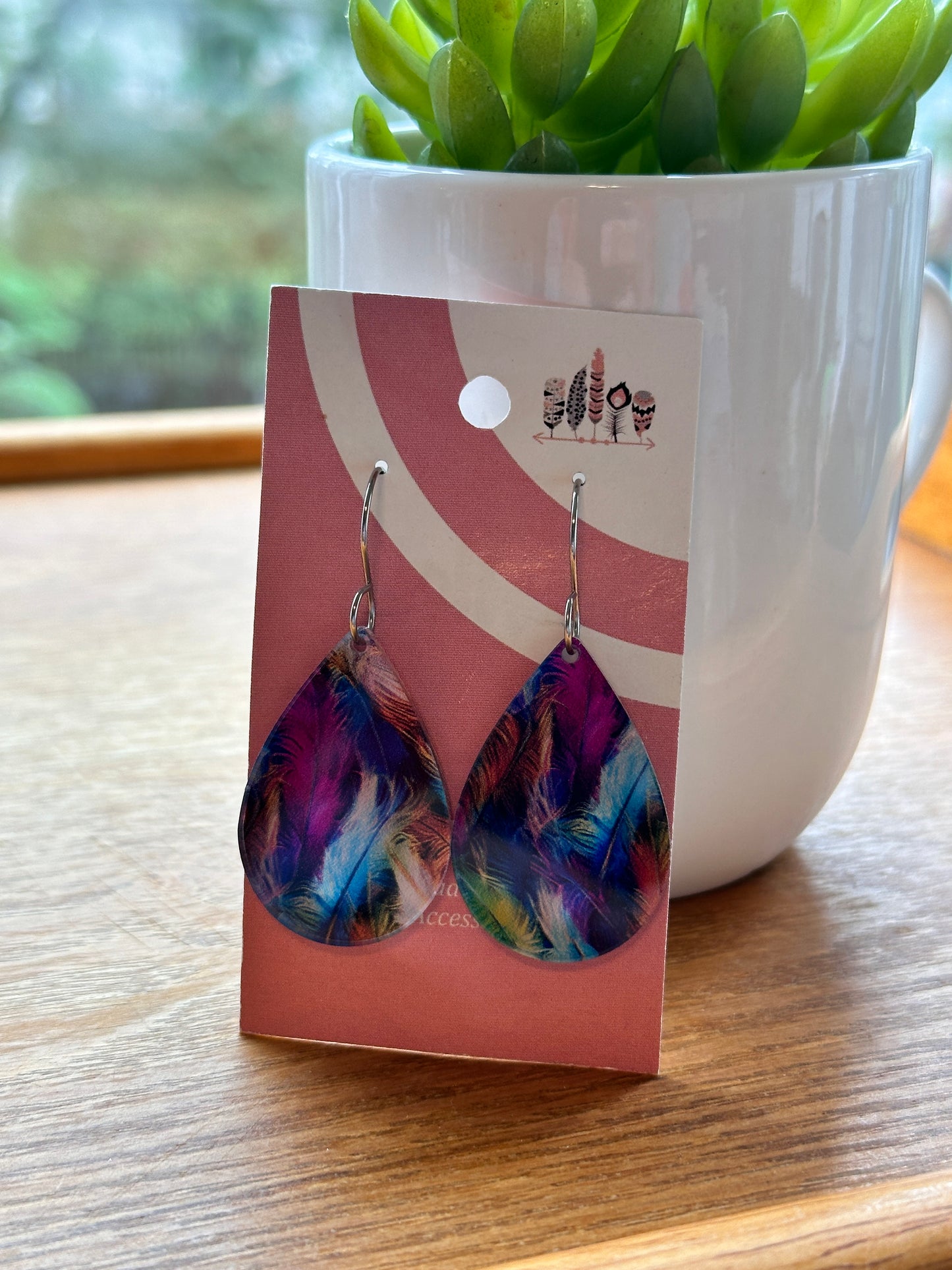 Birds of a Feather Print Dangle Earrings