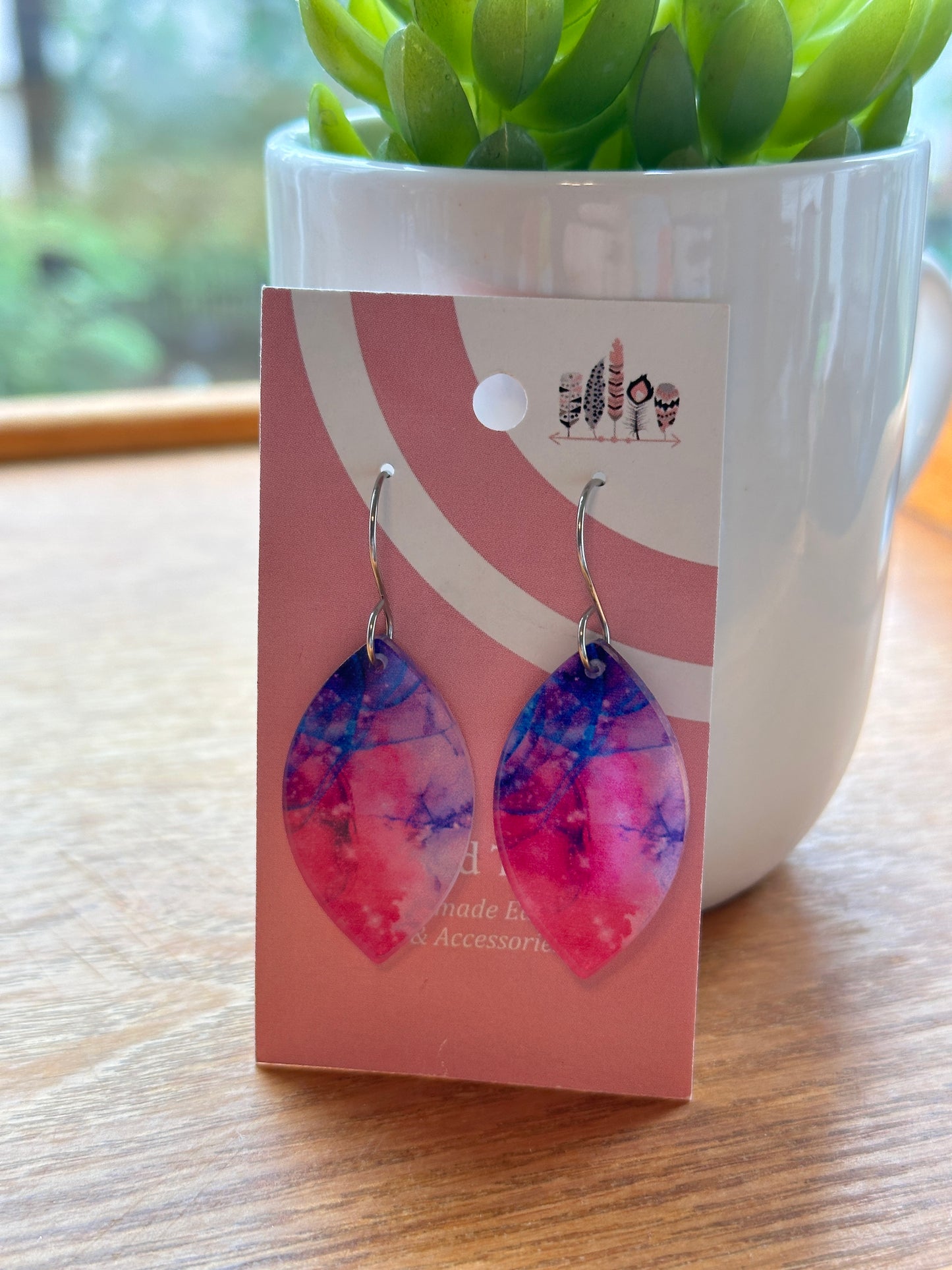 Valentine's Alcohol Print Dangle Earrings