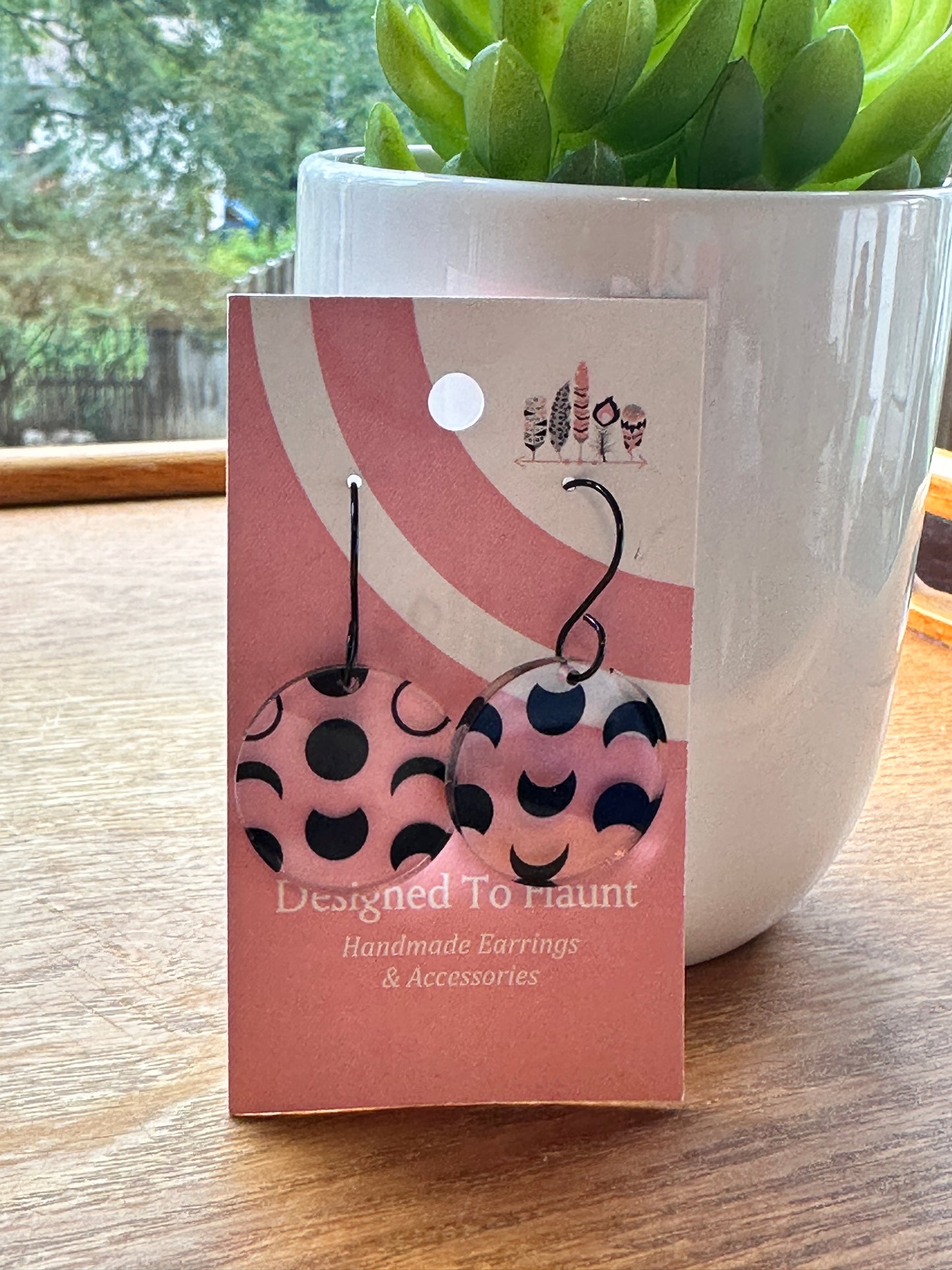 Moon Phases Acrylic Dangle Earrings