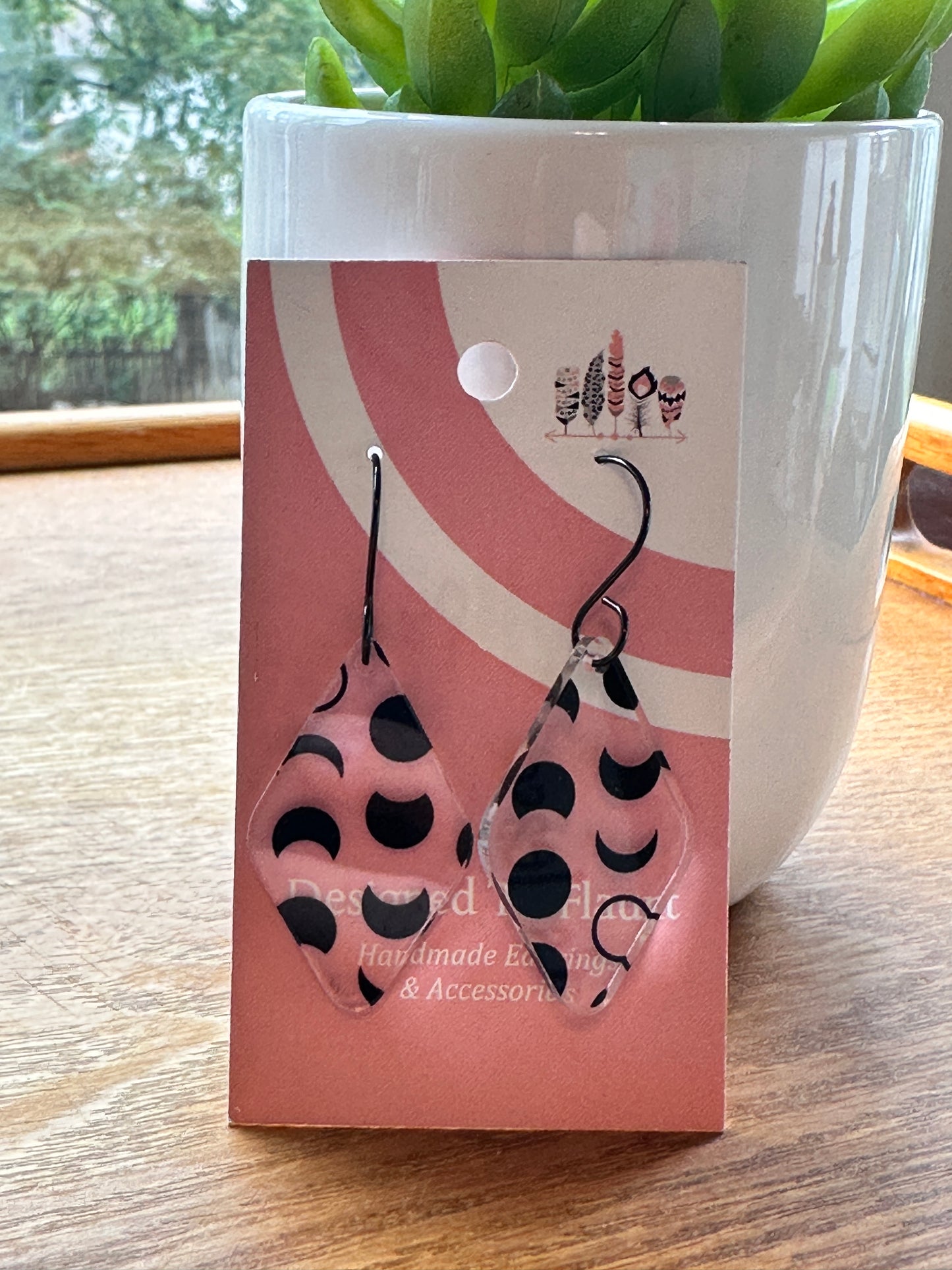 Moon Phases Acrylic Dangle Earrings
