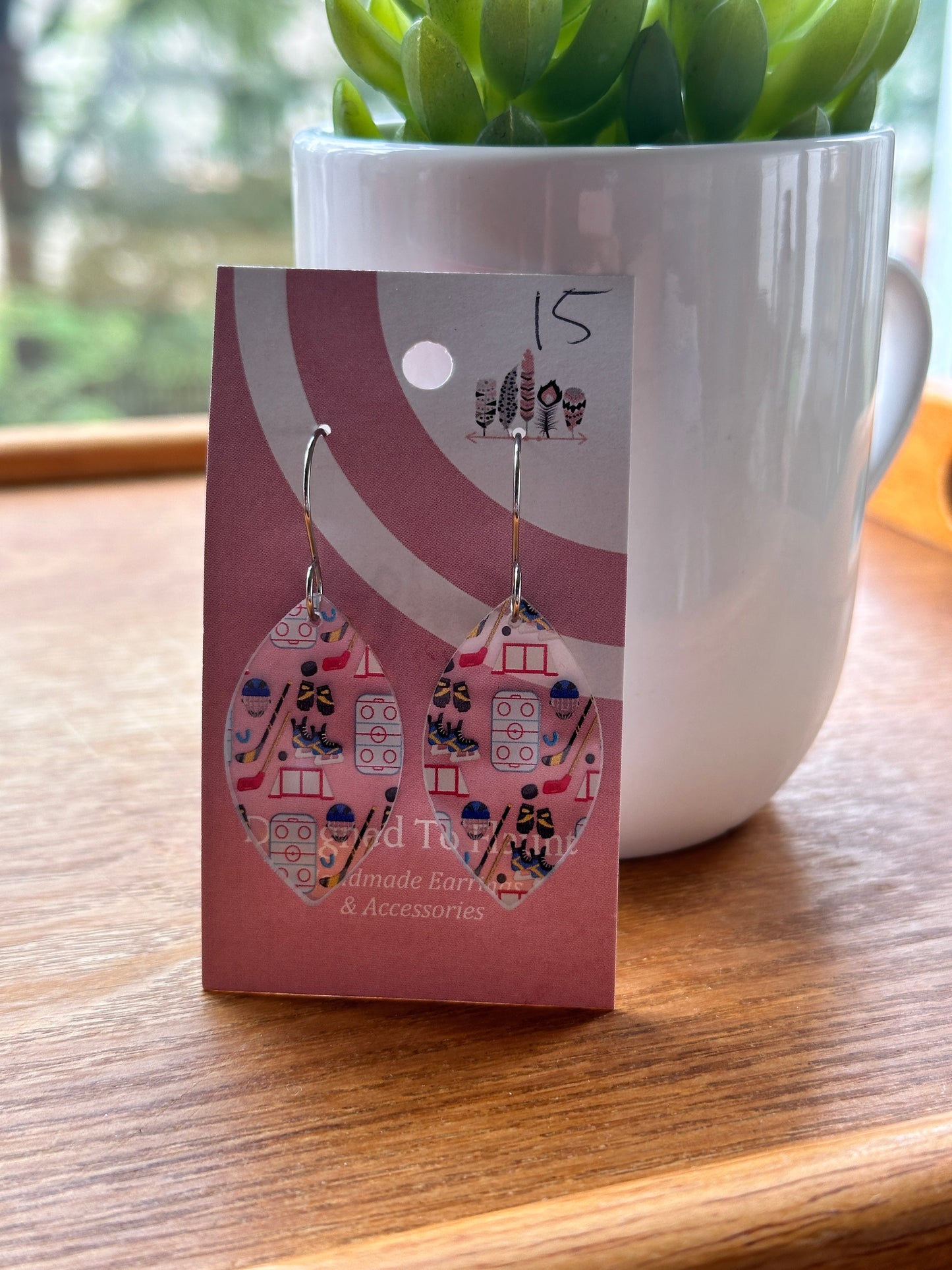 Hockey Acrylic Dangle Earrings