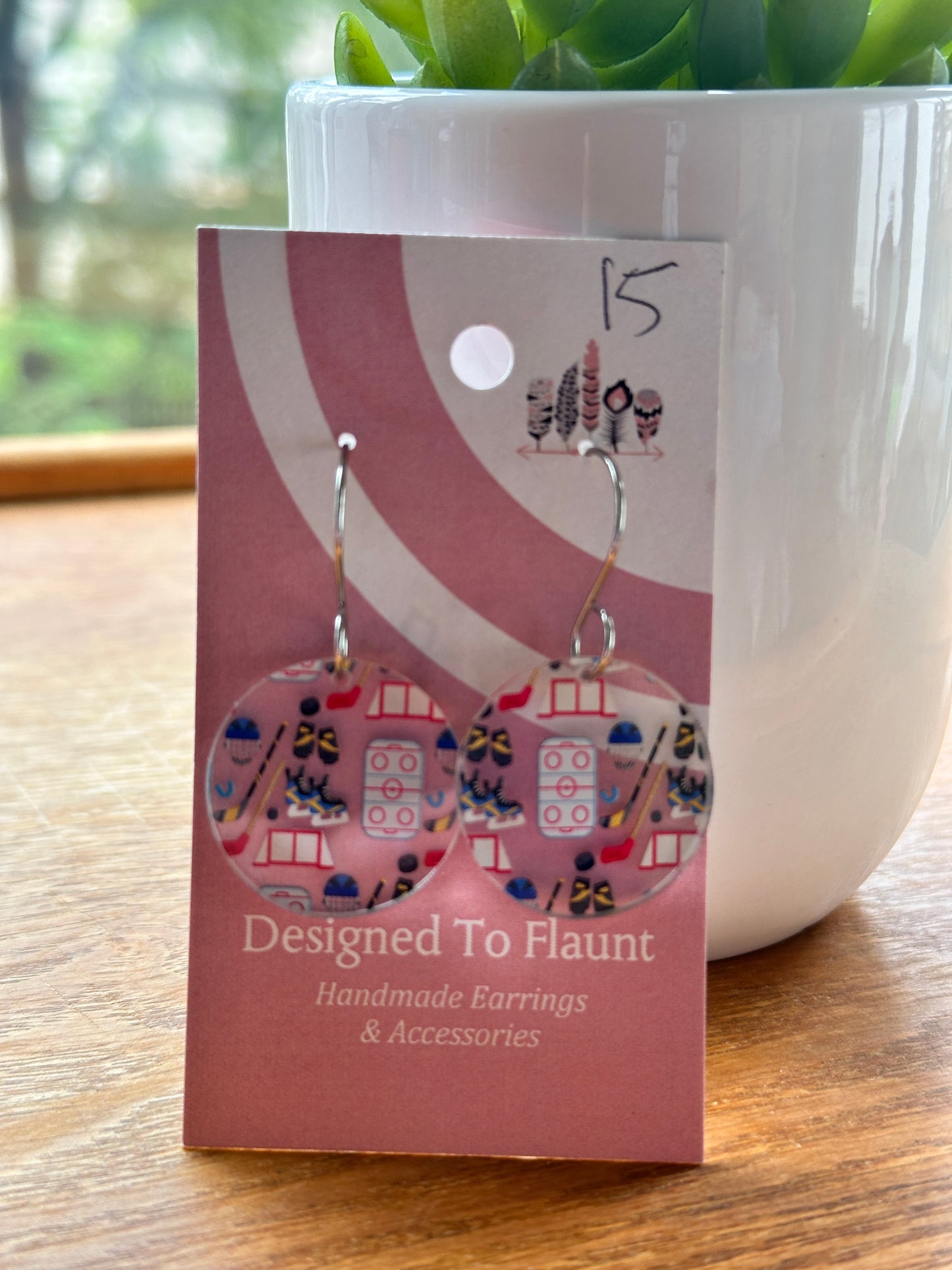 Hockey Acrylic Dangle Earrings