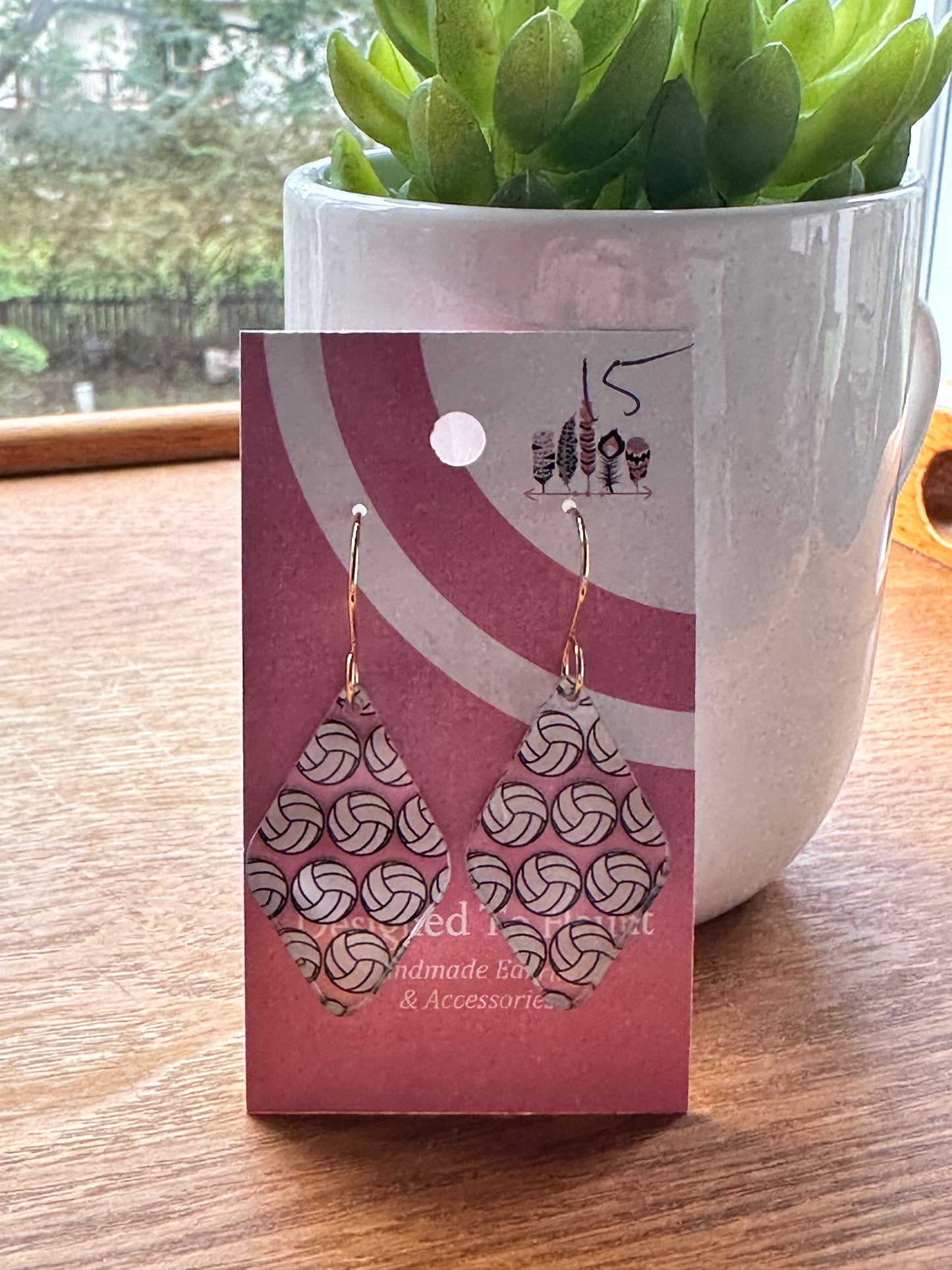 Volleyball Scattered Print Dangle Earrings