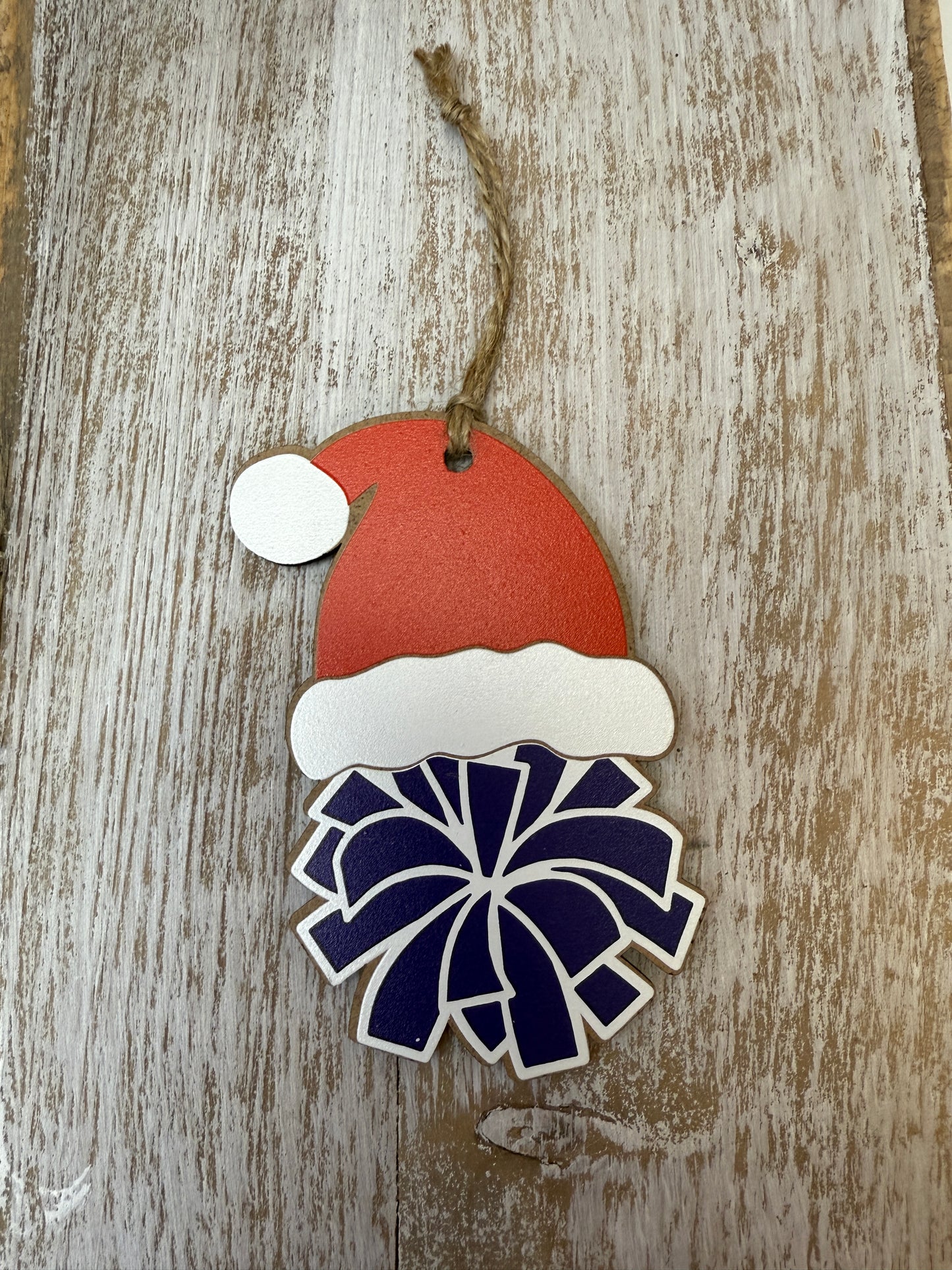 UV Printed Santa's Cheerleader Personalized Name Ornament