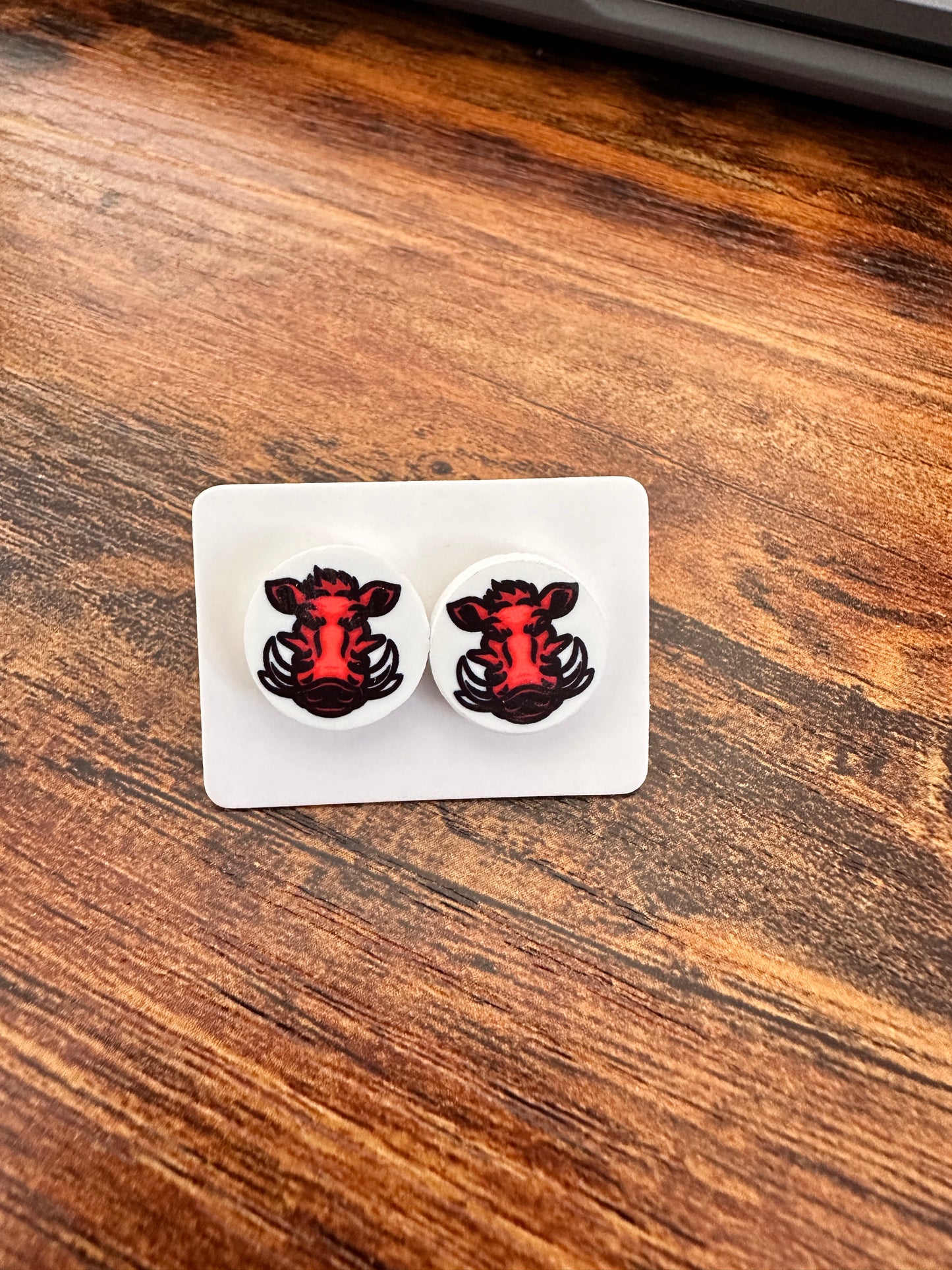 Sublimated Razorbacks Hog Acrylic Stud Earrings