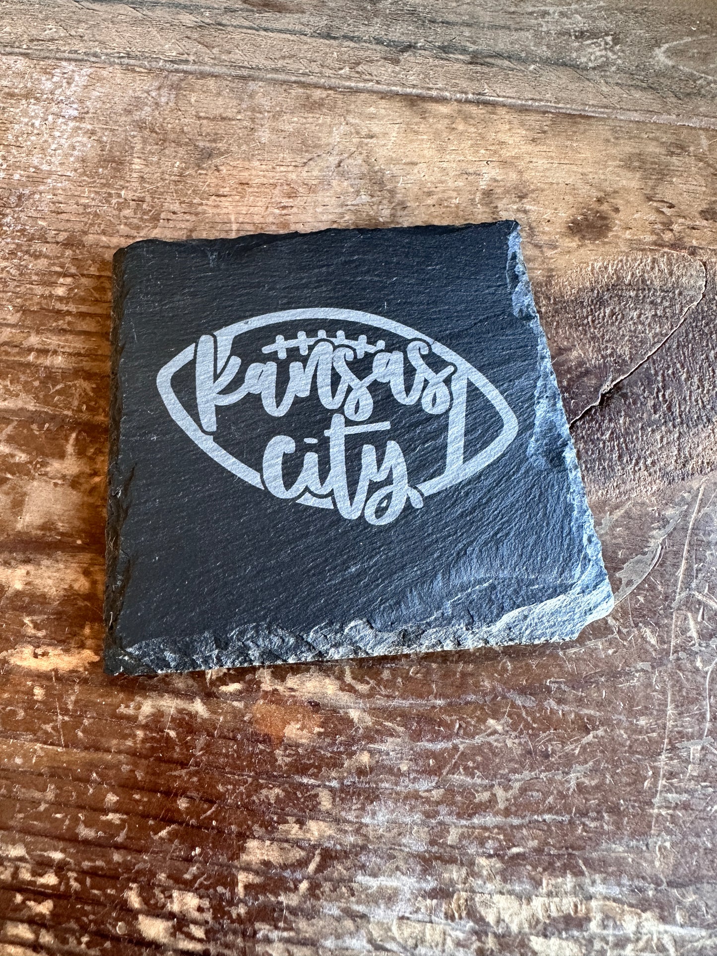 Kansas City Football Slate Coaster