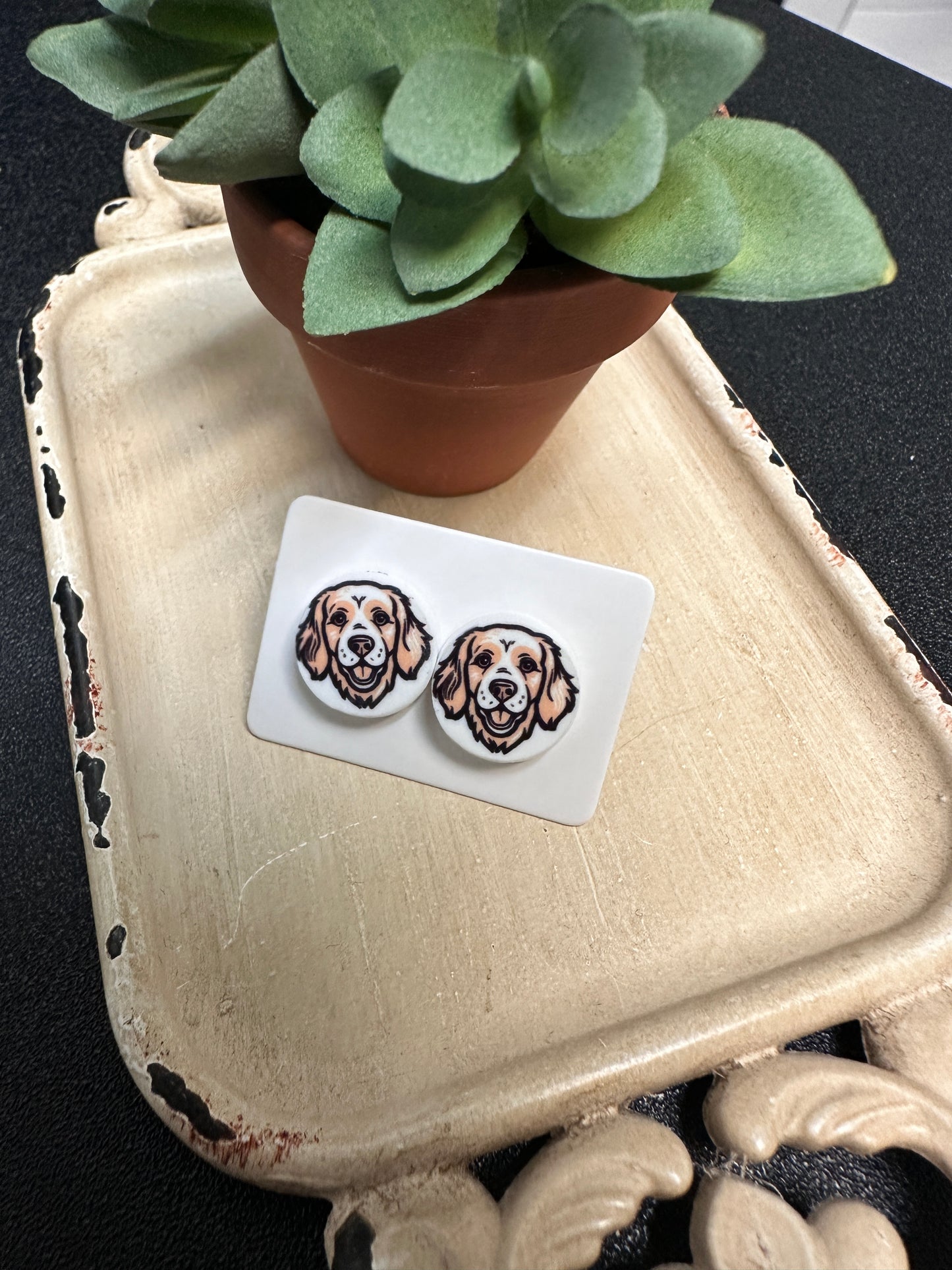 Sublimated Cocker Spaniel Acrylic Stud Earrinngs