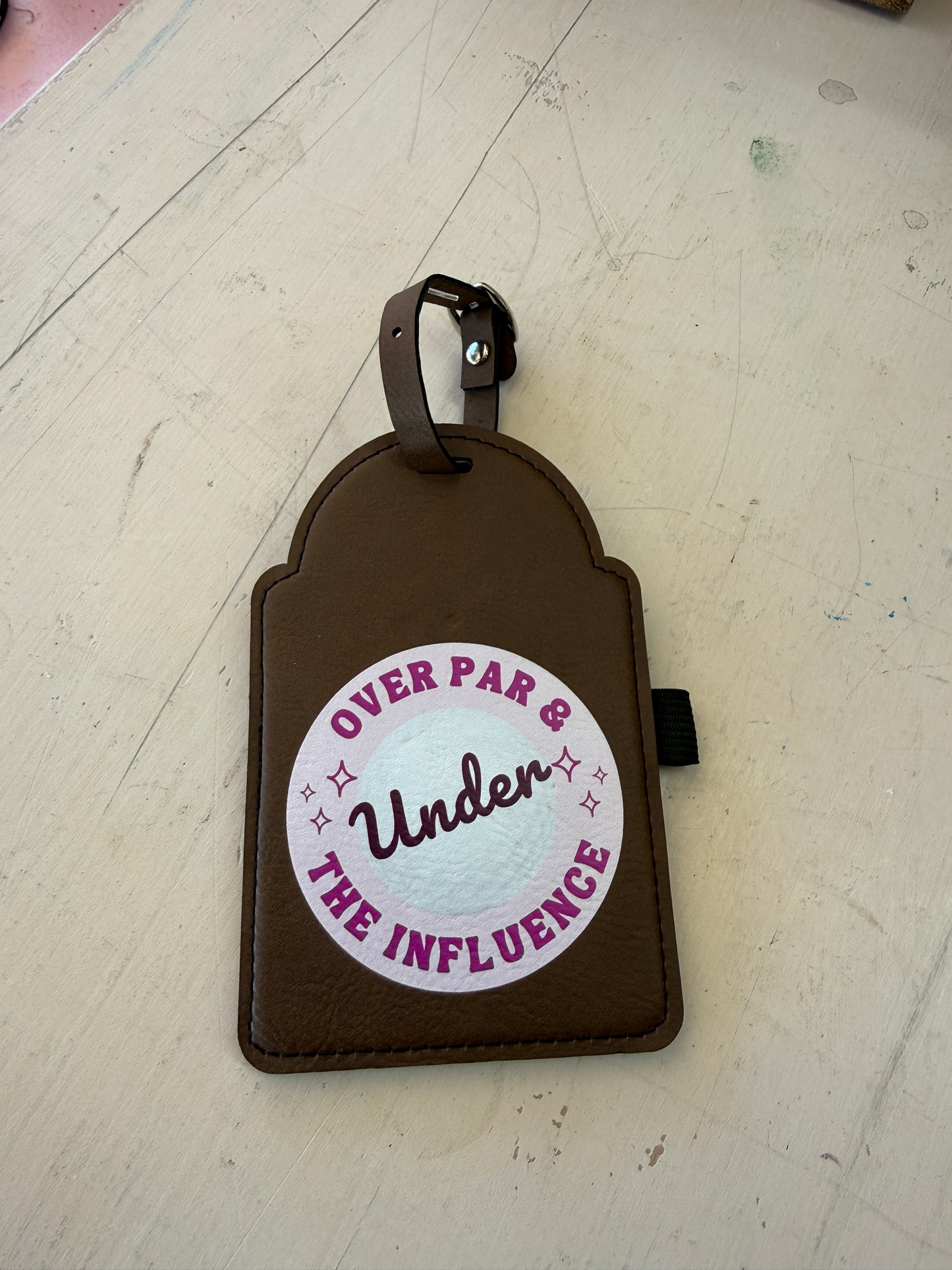 UV Printed Over Par Golf Bag Tag