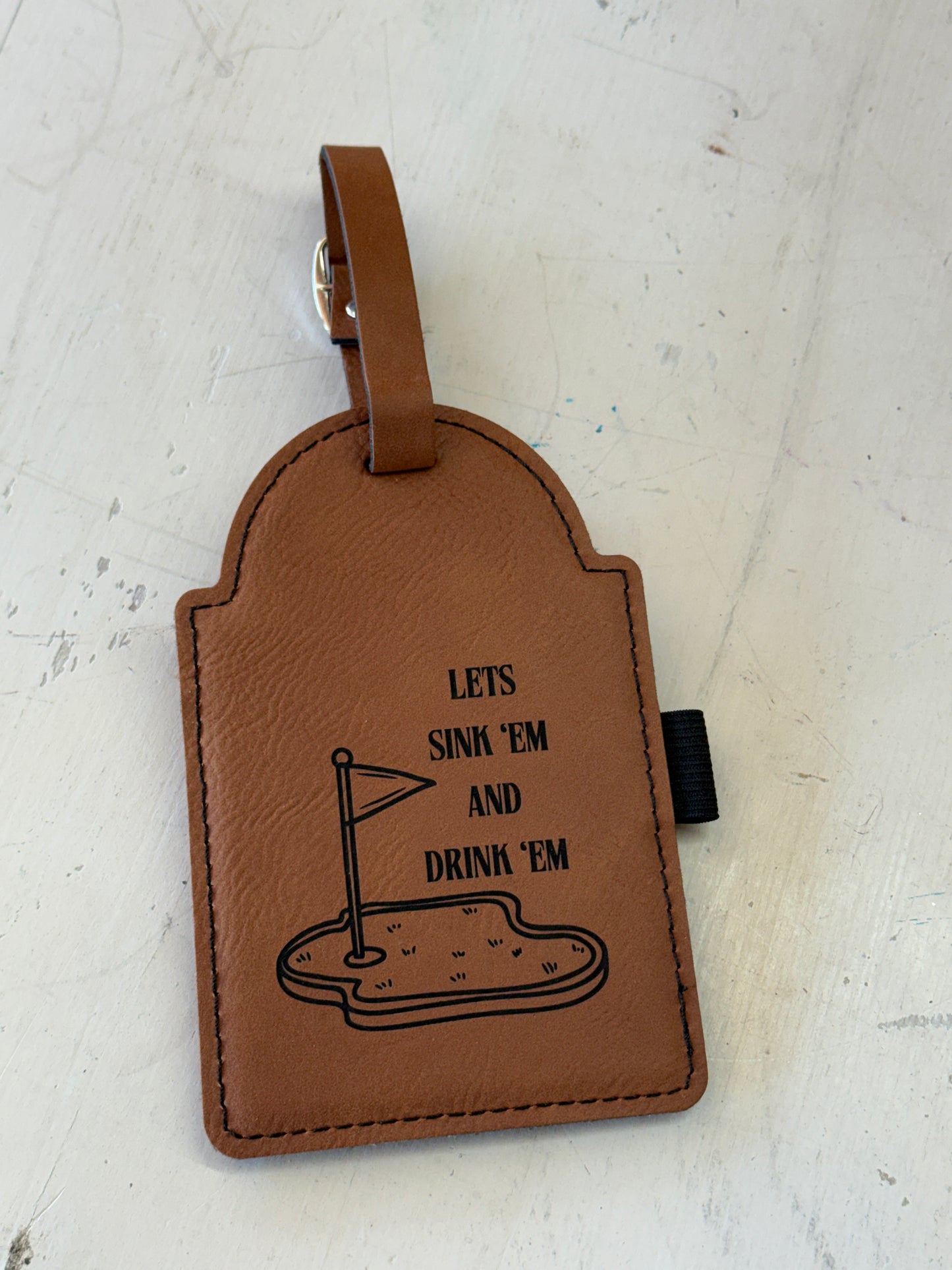 Sink 'Em & Drink 'Em Golf Bag Tag