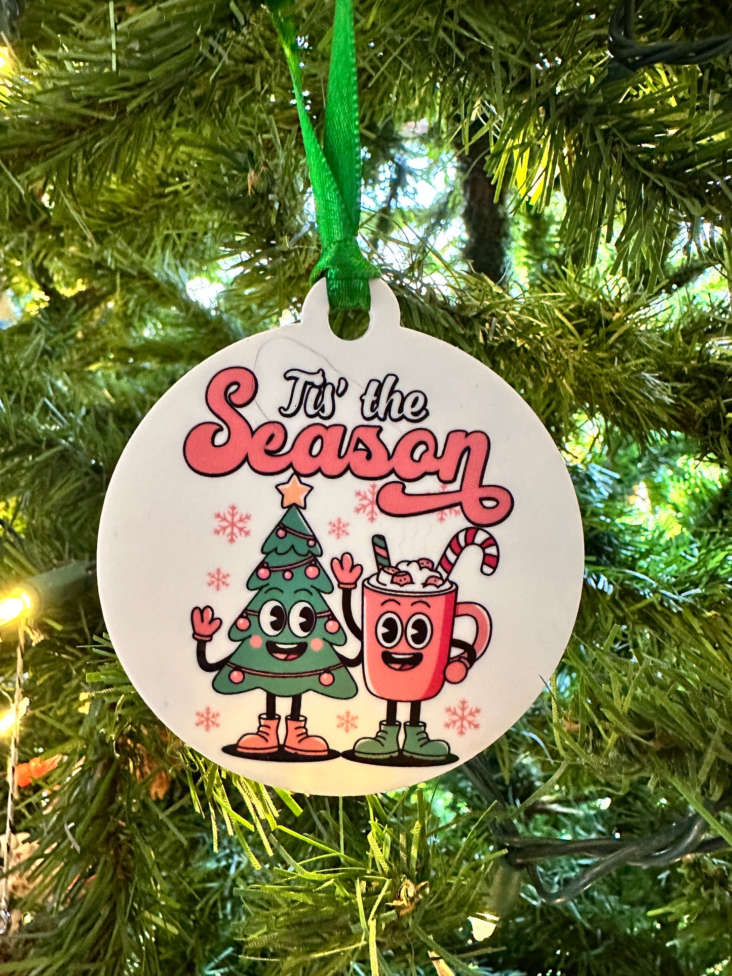 Tis' The Season Tree and Cocoa Ornament