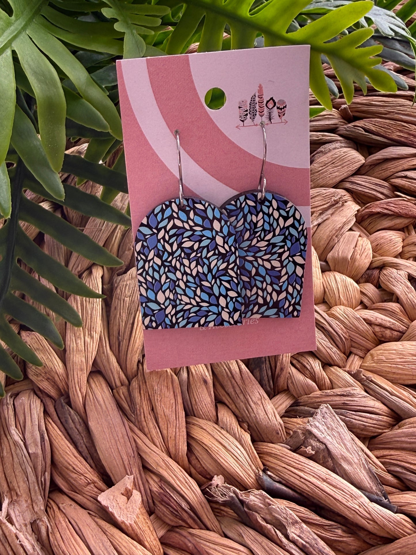 UV Printed Luxe Beach Confetti Dangle Earrings