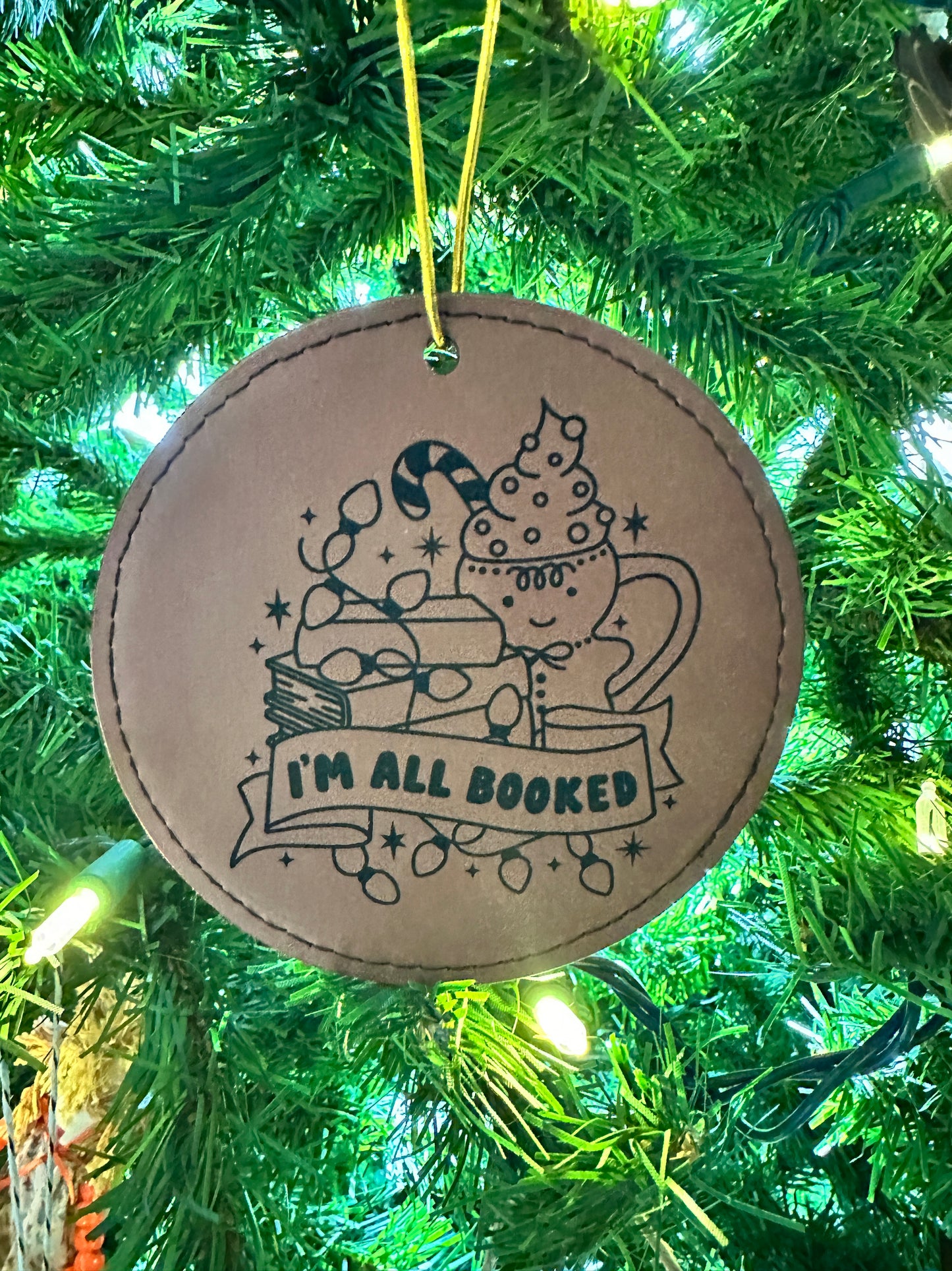 I'm All Booked Leatherette Ornament