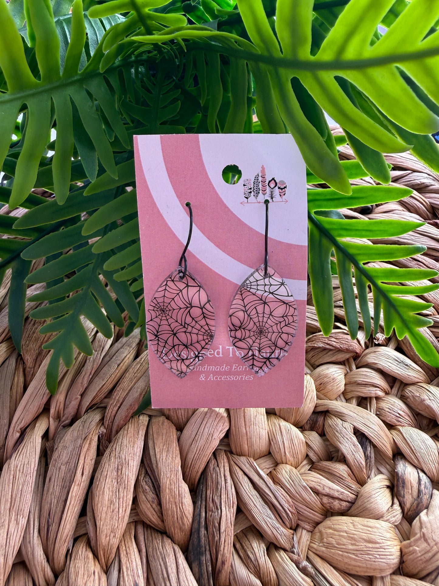 Midnight Lace Web Dangle Earrings