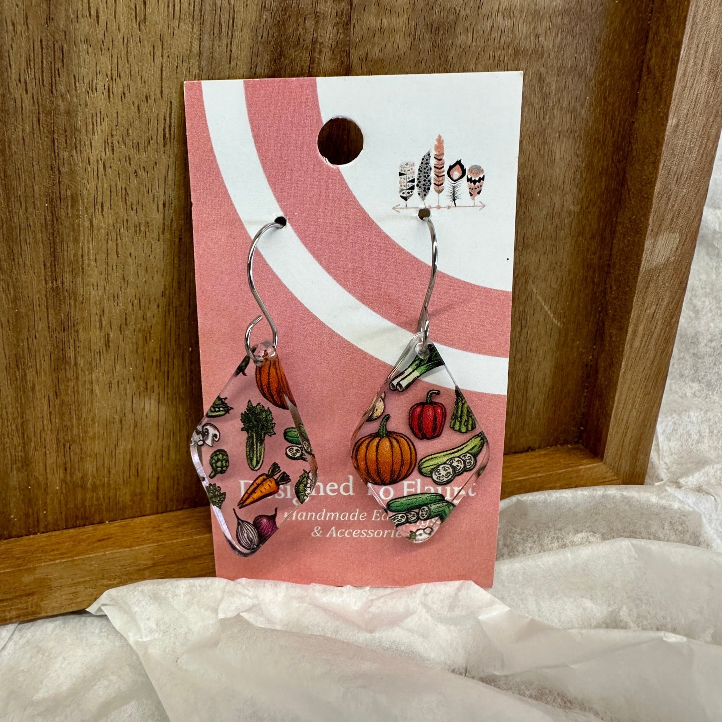 Vegetables Scattered Print Dangle Earrings