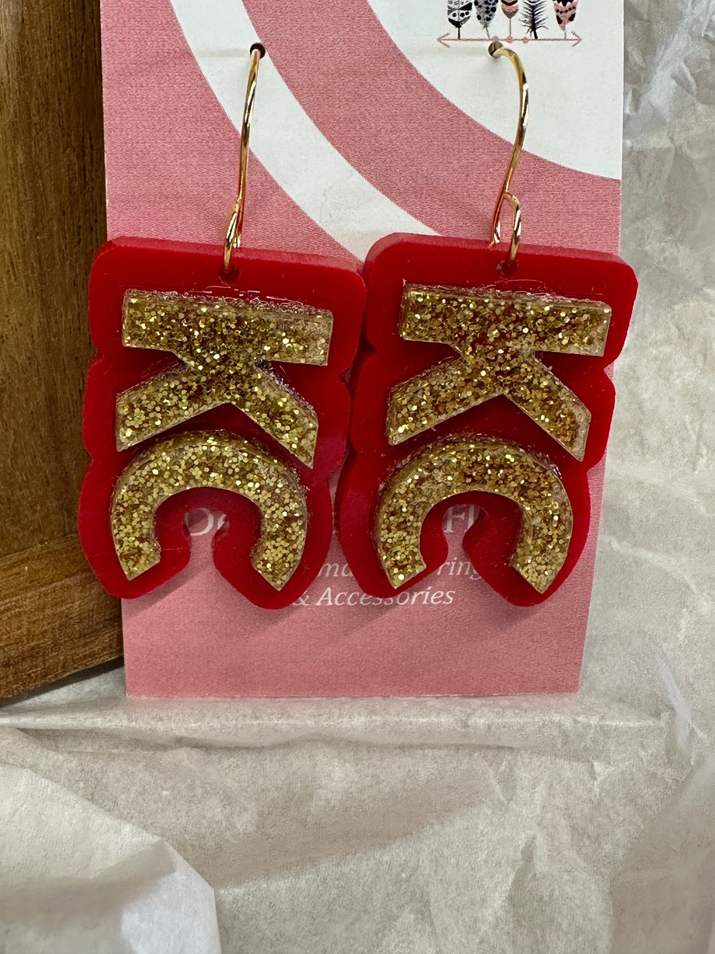 Stacked KC Dangle Earrings