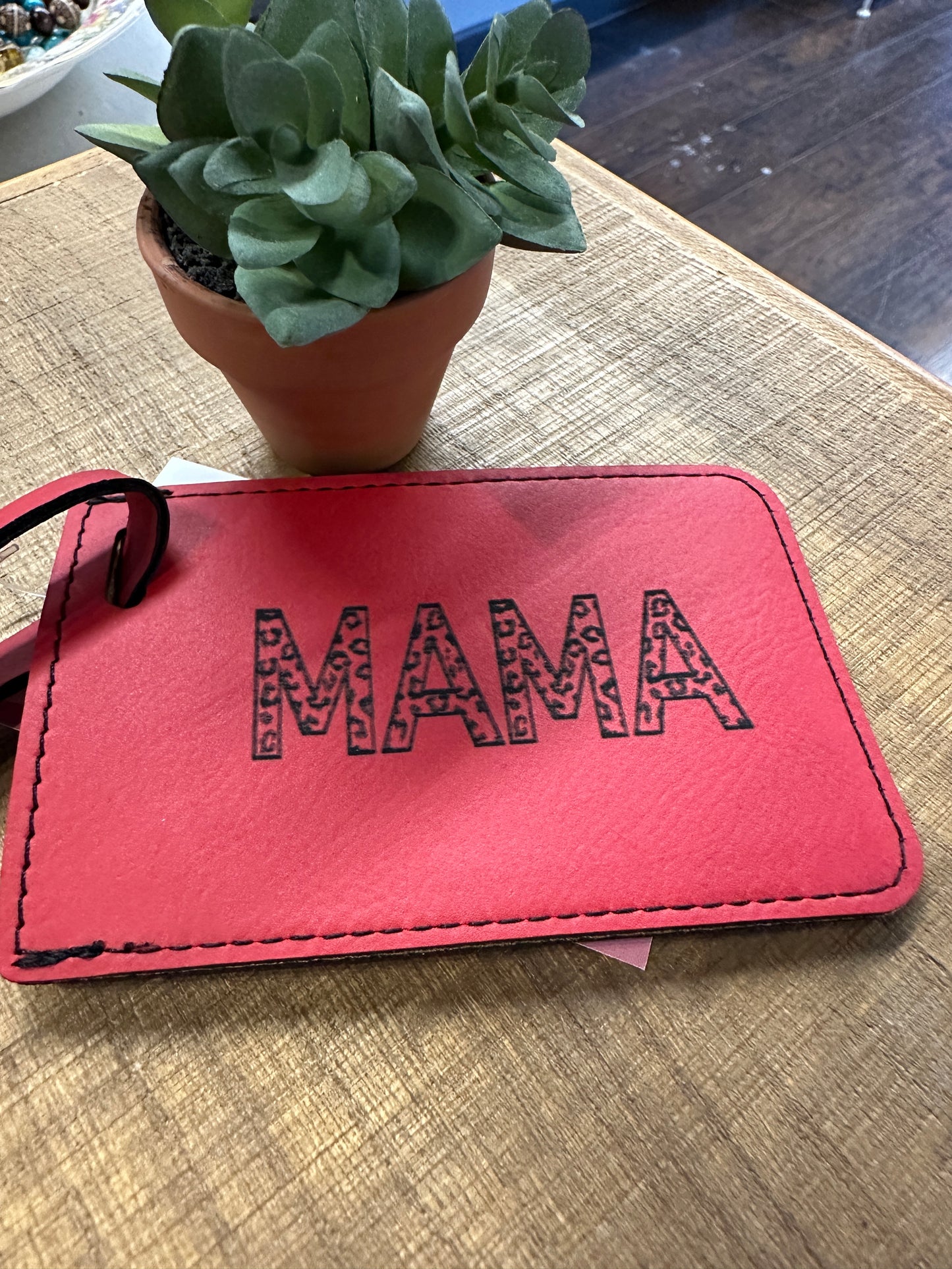 Mama Cheetah Print Luggage Tag