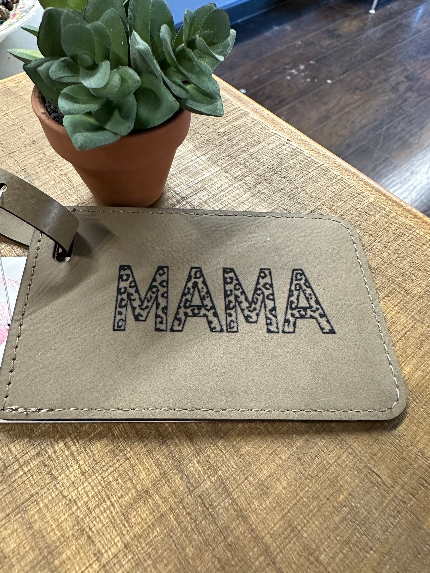 Mama Cheetah Print Luggage Tag
