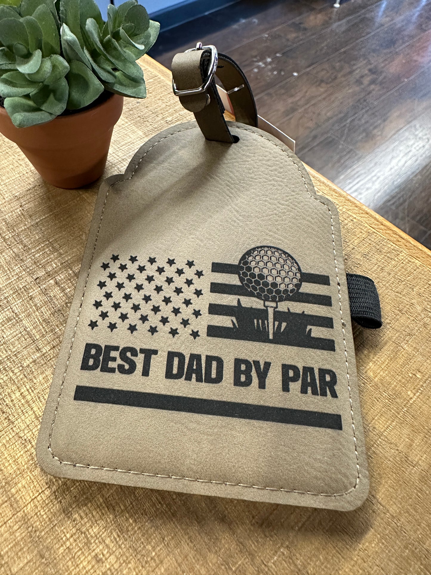 Best Dad By Par Ball Golf Bag Tag