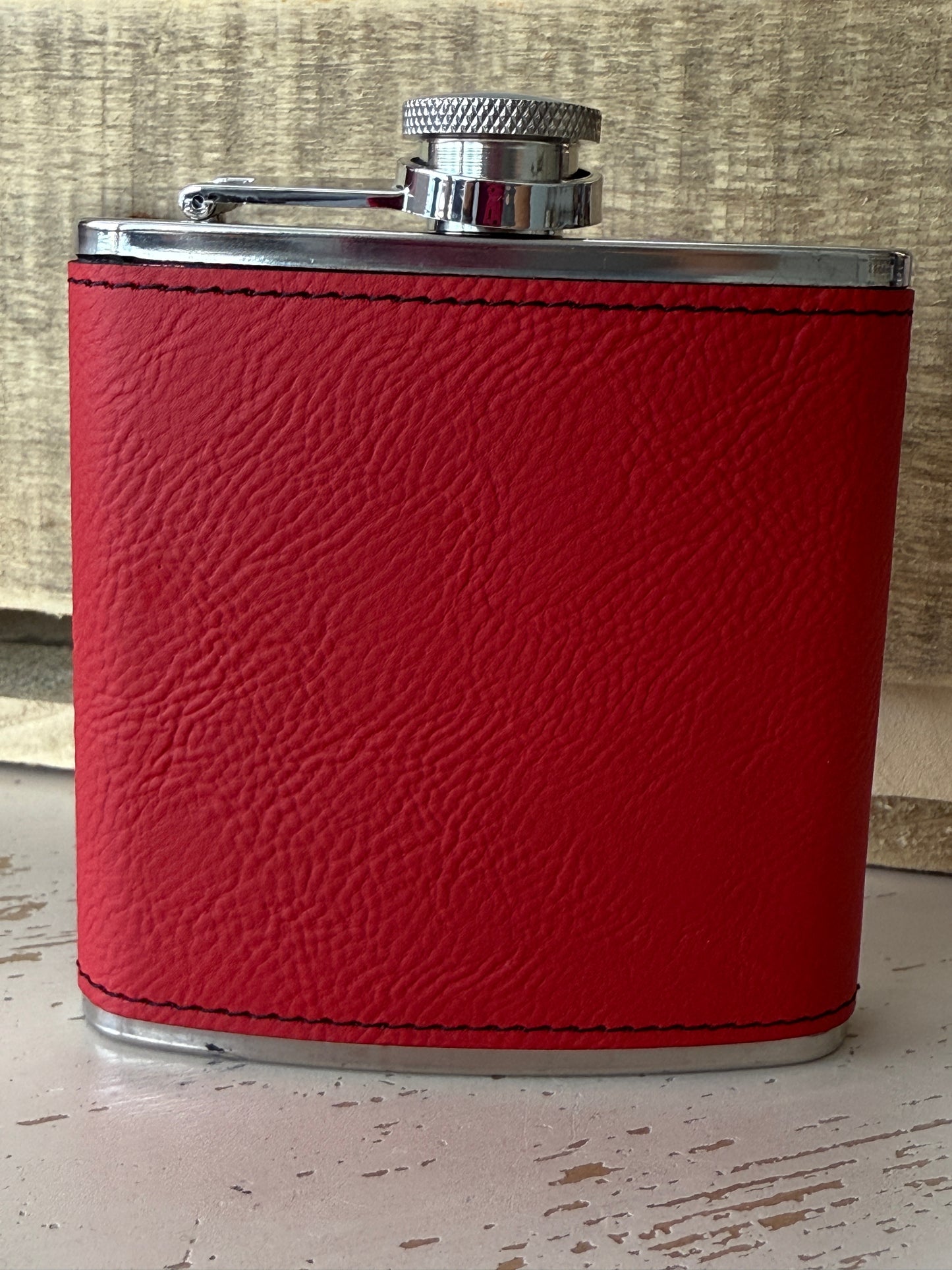 Something Blue 6 oz Leatherette and Stainless Steel Flask
