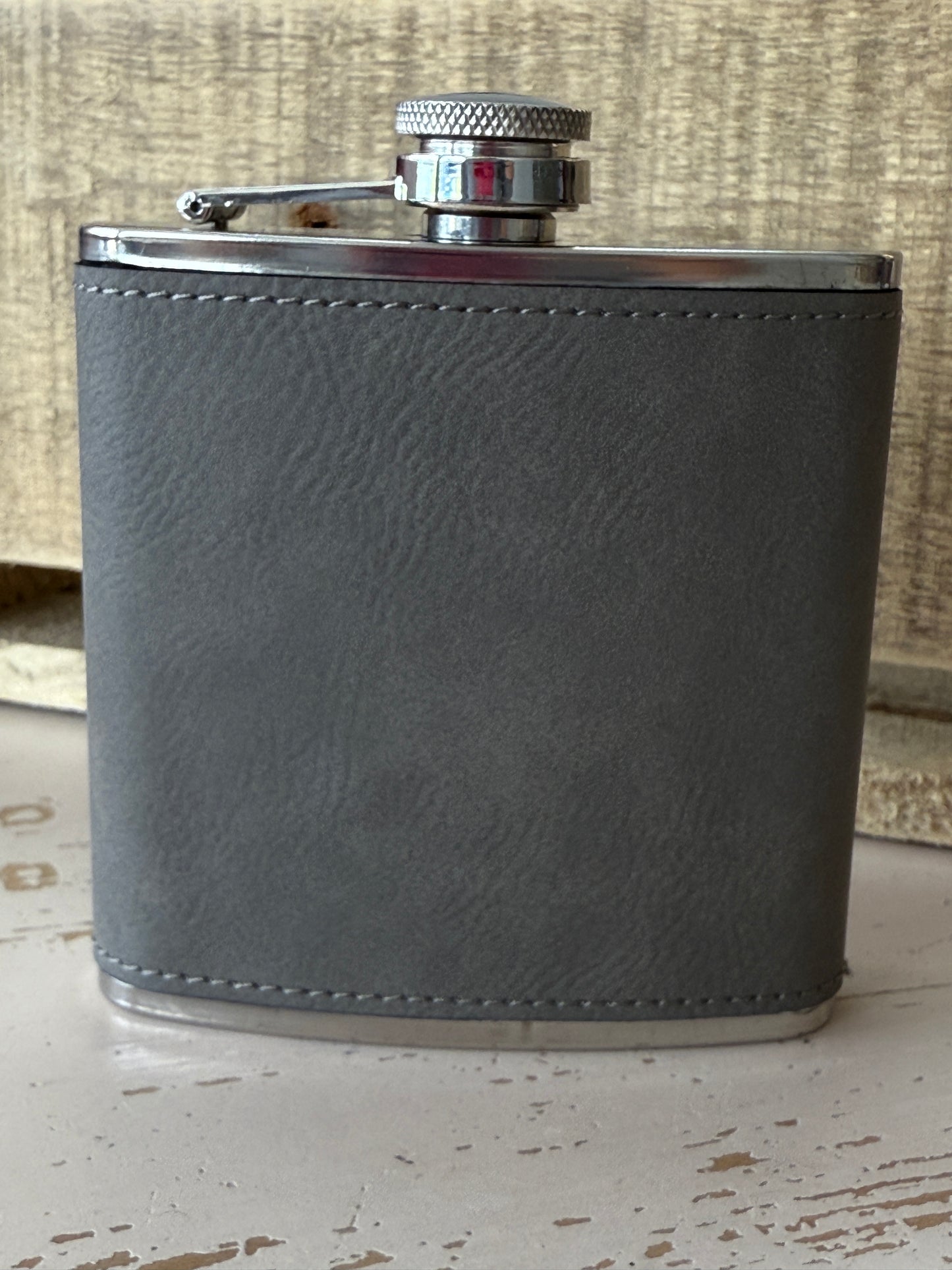 Something Blue 6 oz Leatherette and Stainless Steel Flask