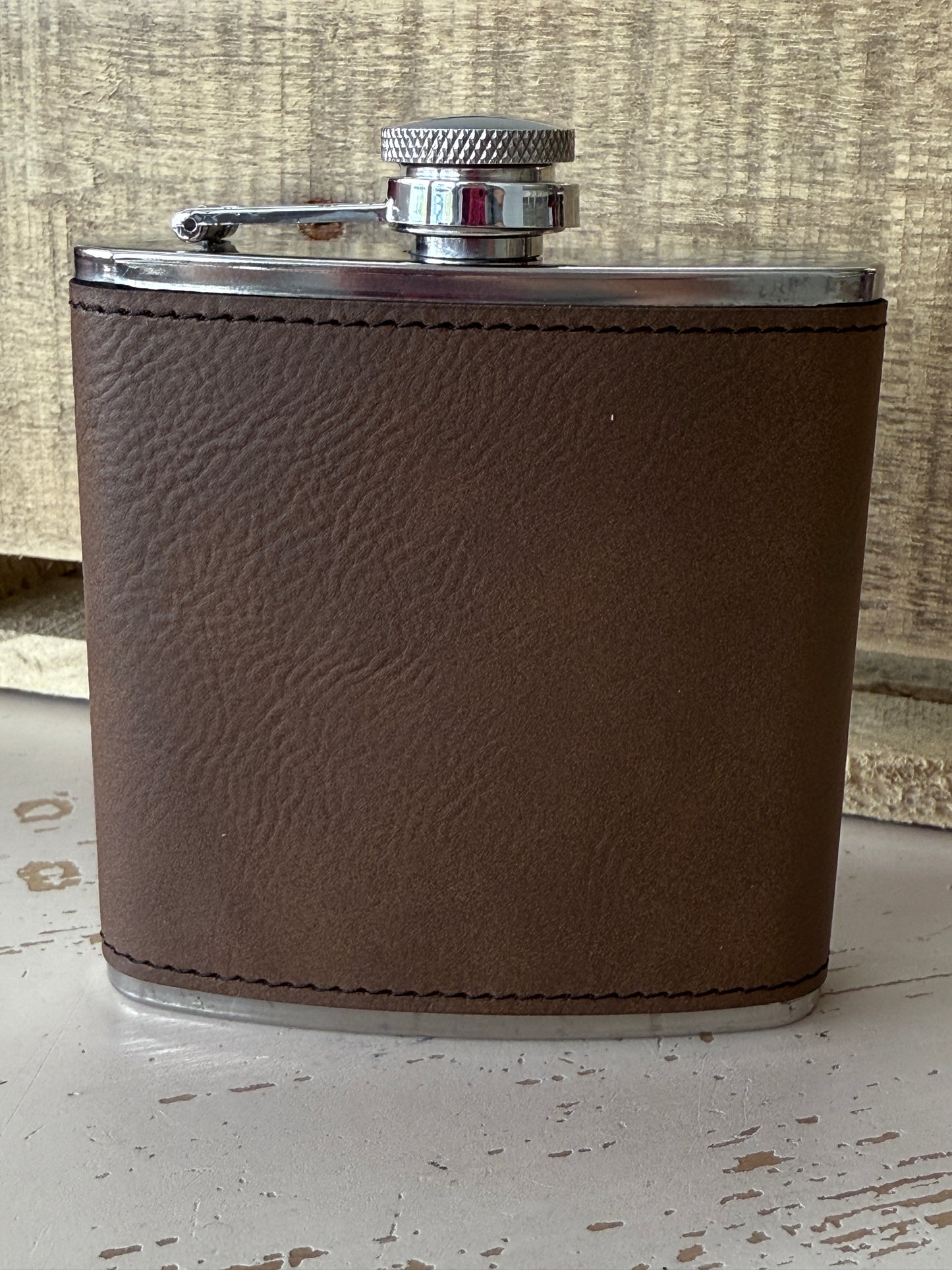 Something Blue 6 oz Leatherette and Stainless Steel Flask