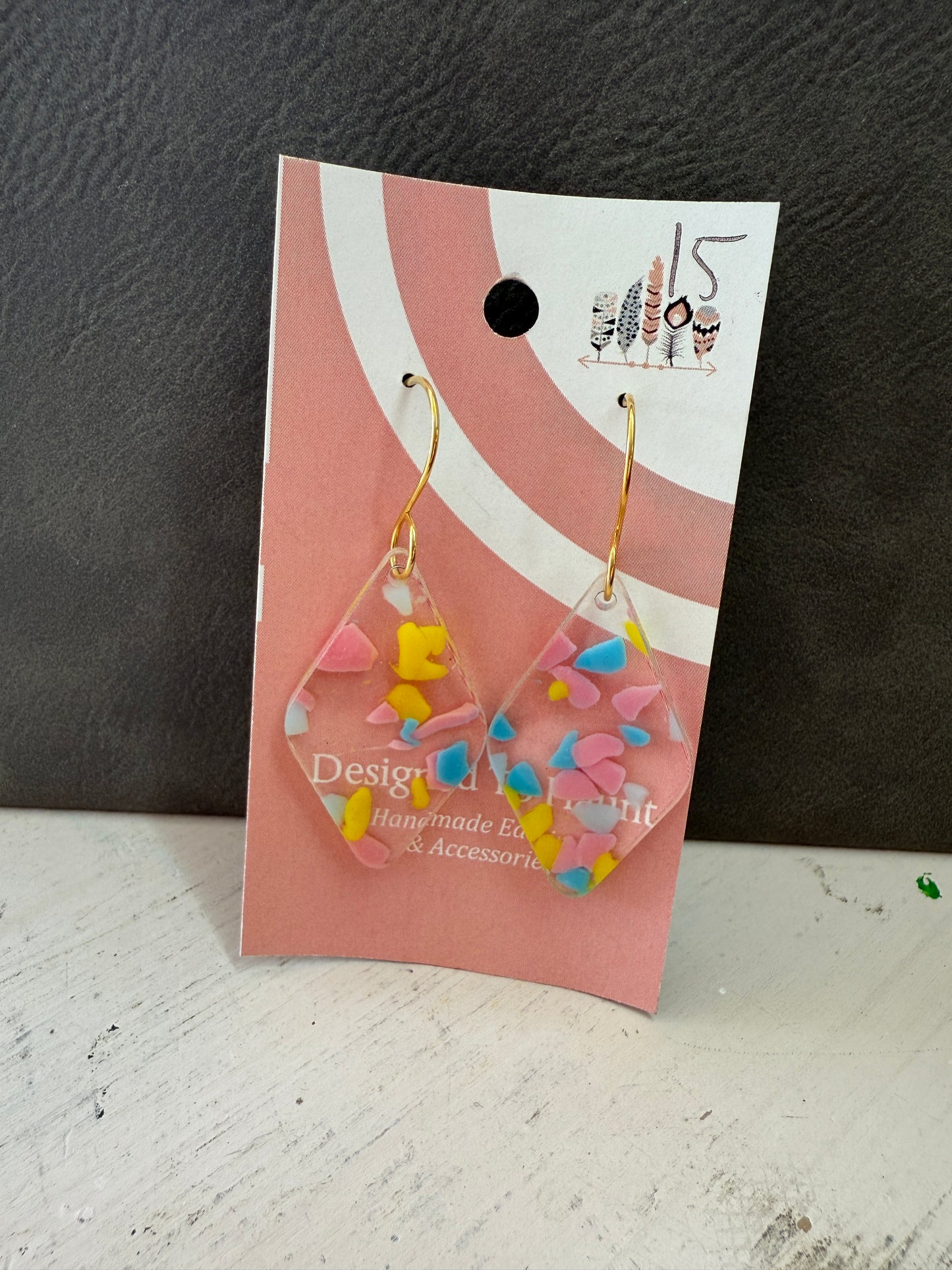 Confetti Terrazzo Acrylic Dangle Earrings