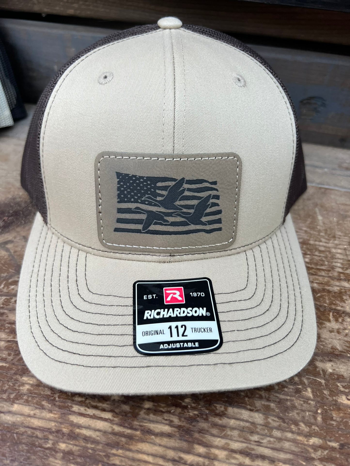American Flag Geese Men's Richardson 112 Trucker Hat