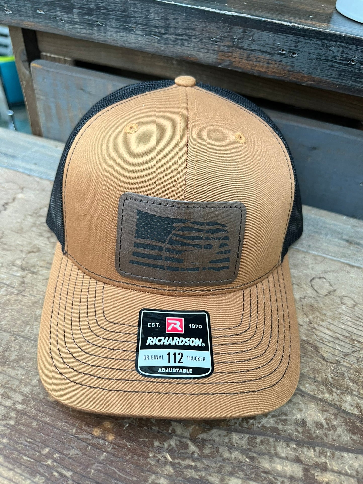 American Flag Buck Men's Richardson 112 Trucker Hat