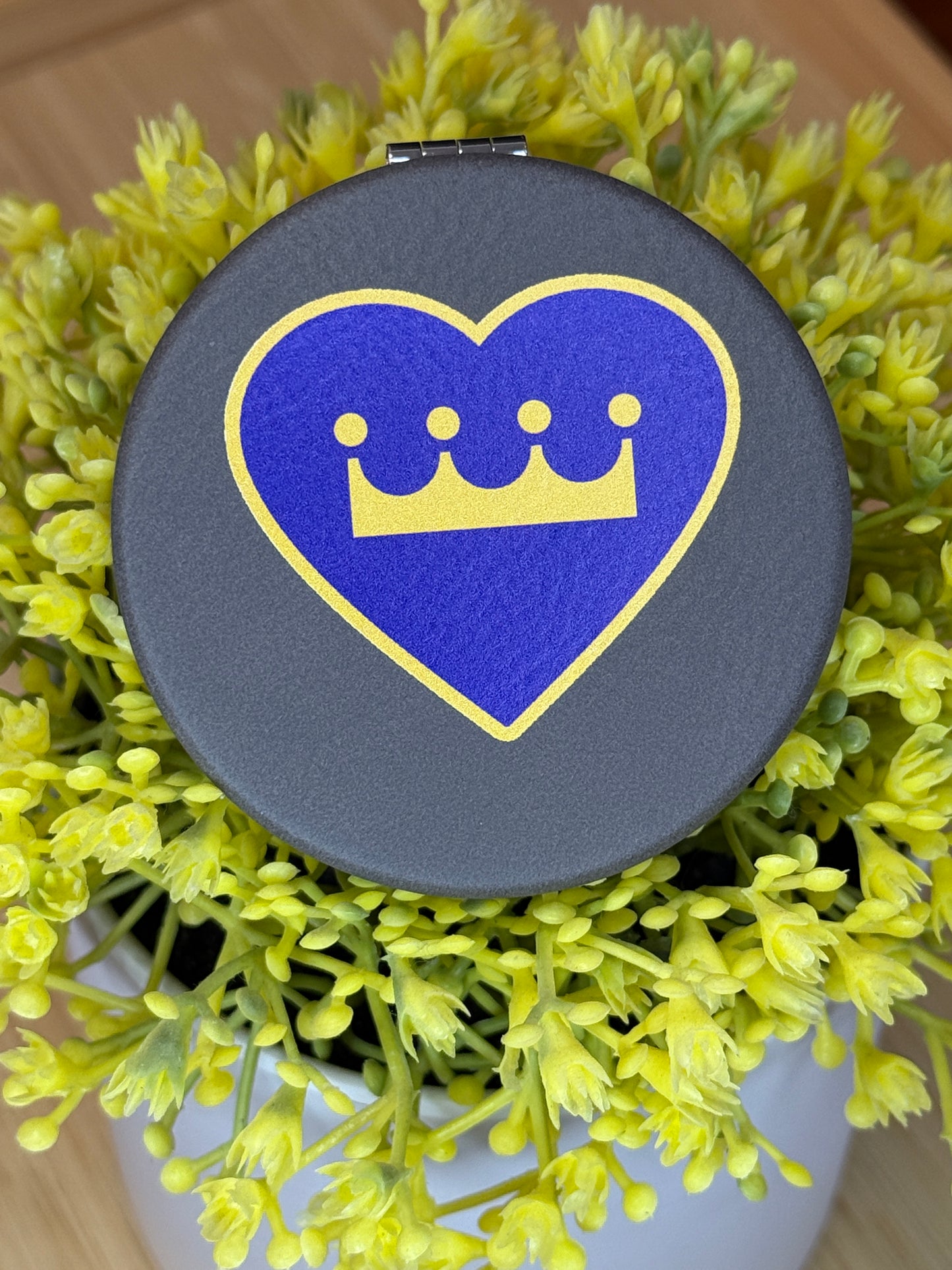 UV Printed Royal Crown KC Heart Compact Mirror