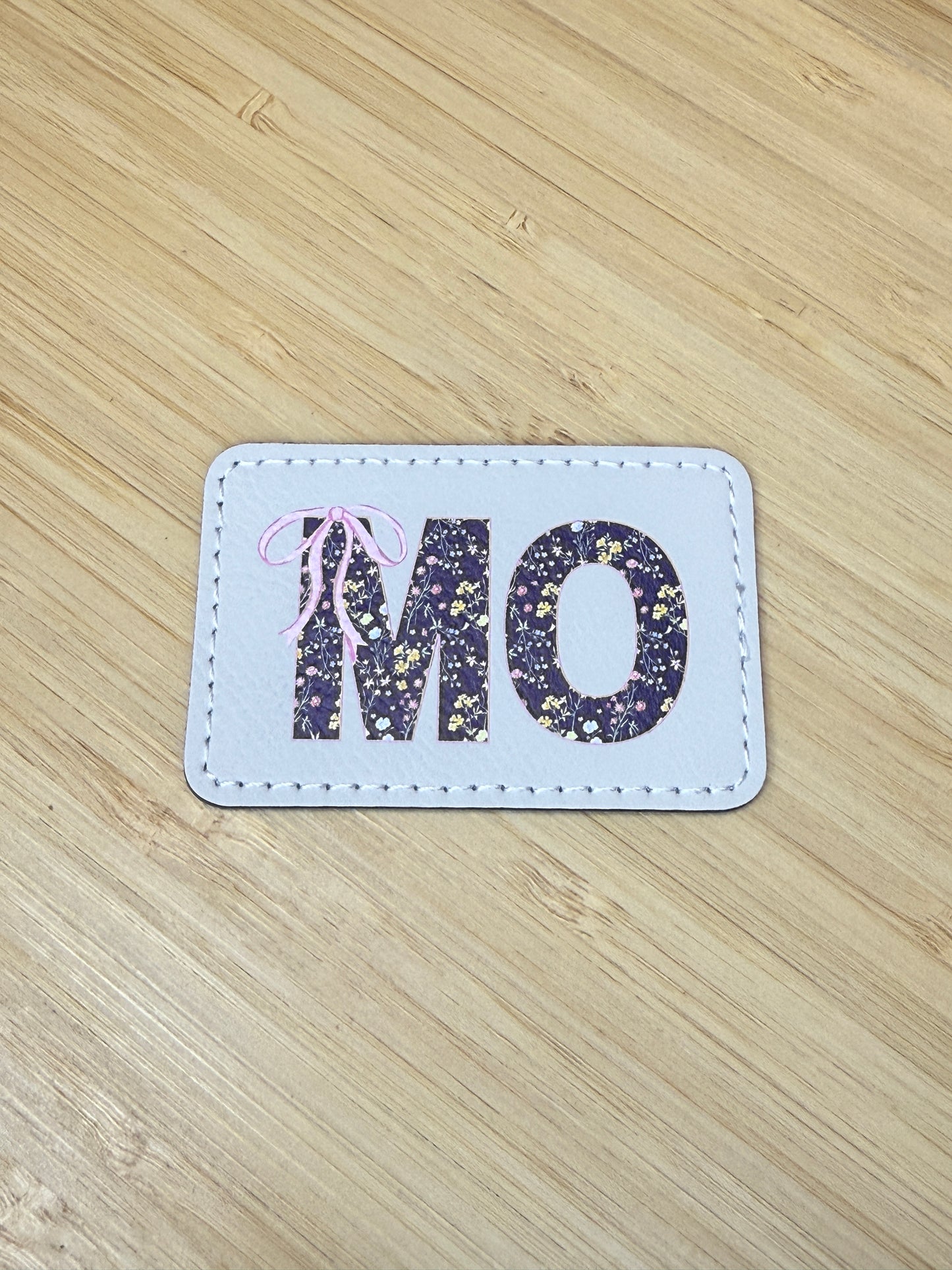 UV Printed State Abbreviations Leatherette Patches