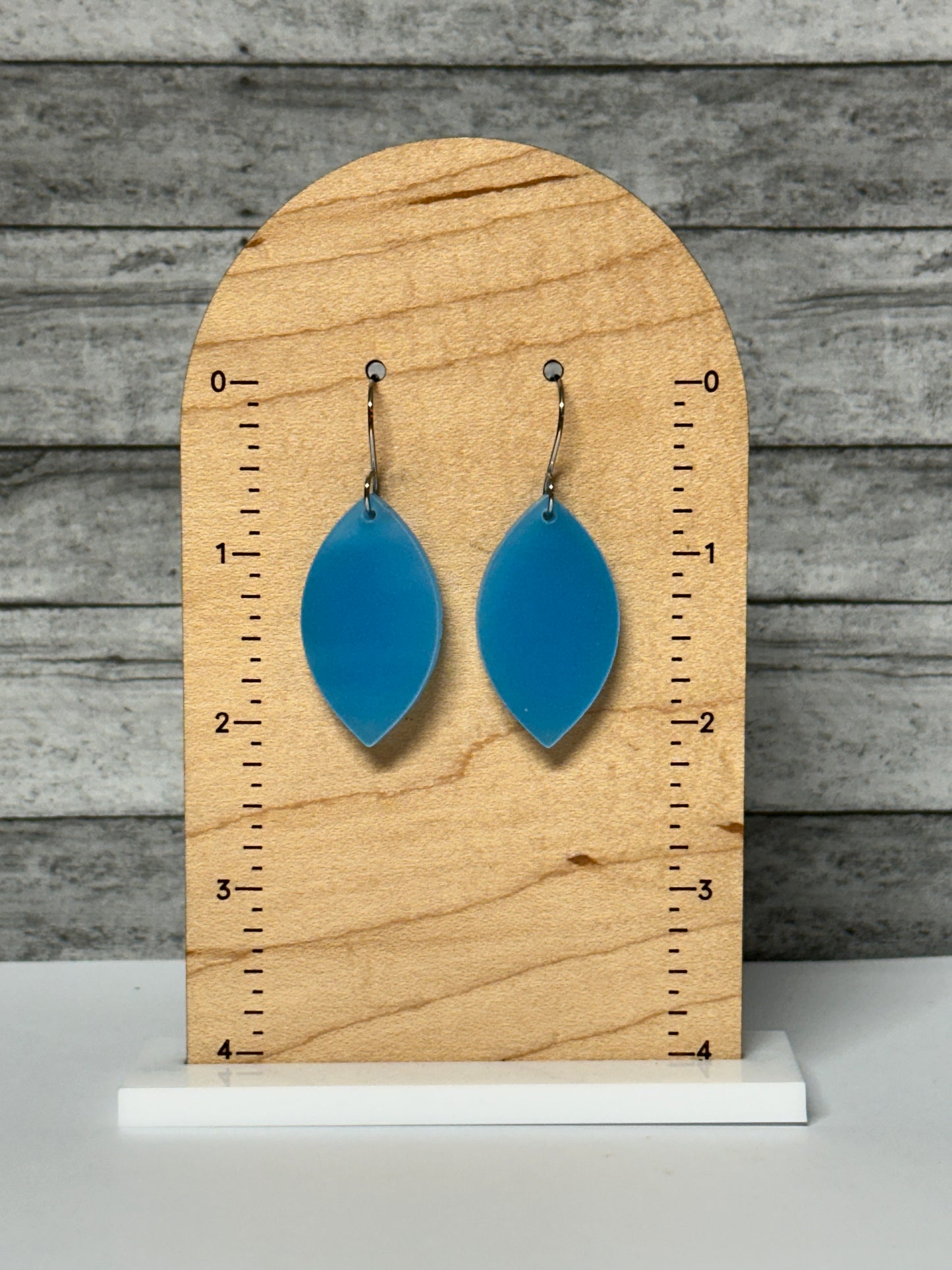 Blue Glow in the Dark Acrylic Dangle Earrings