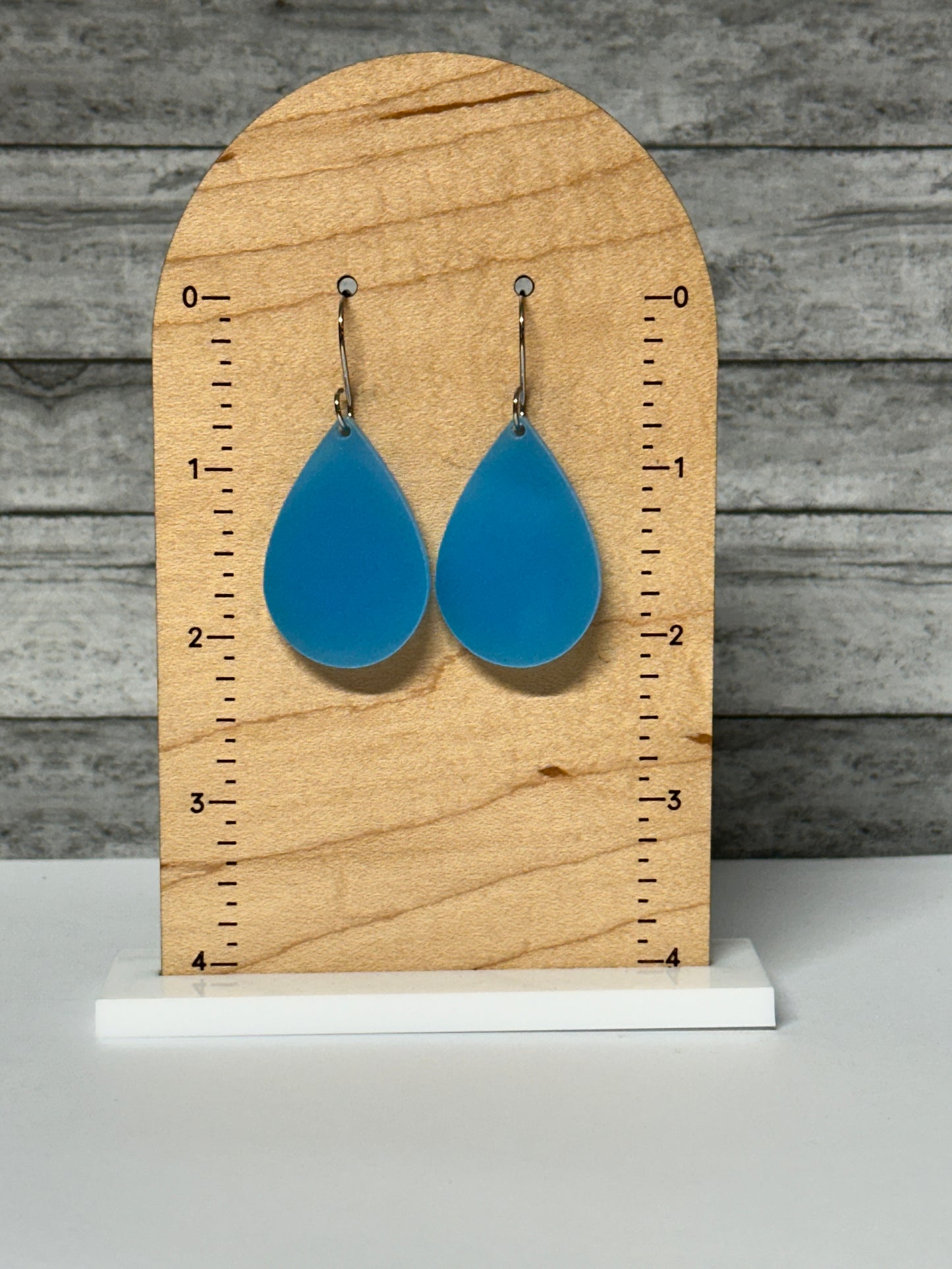 Blue Glow in the Dark Acrylic Dangle Earrings