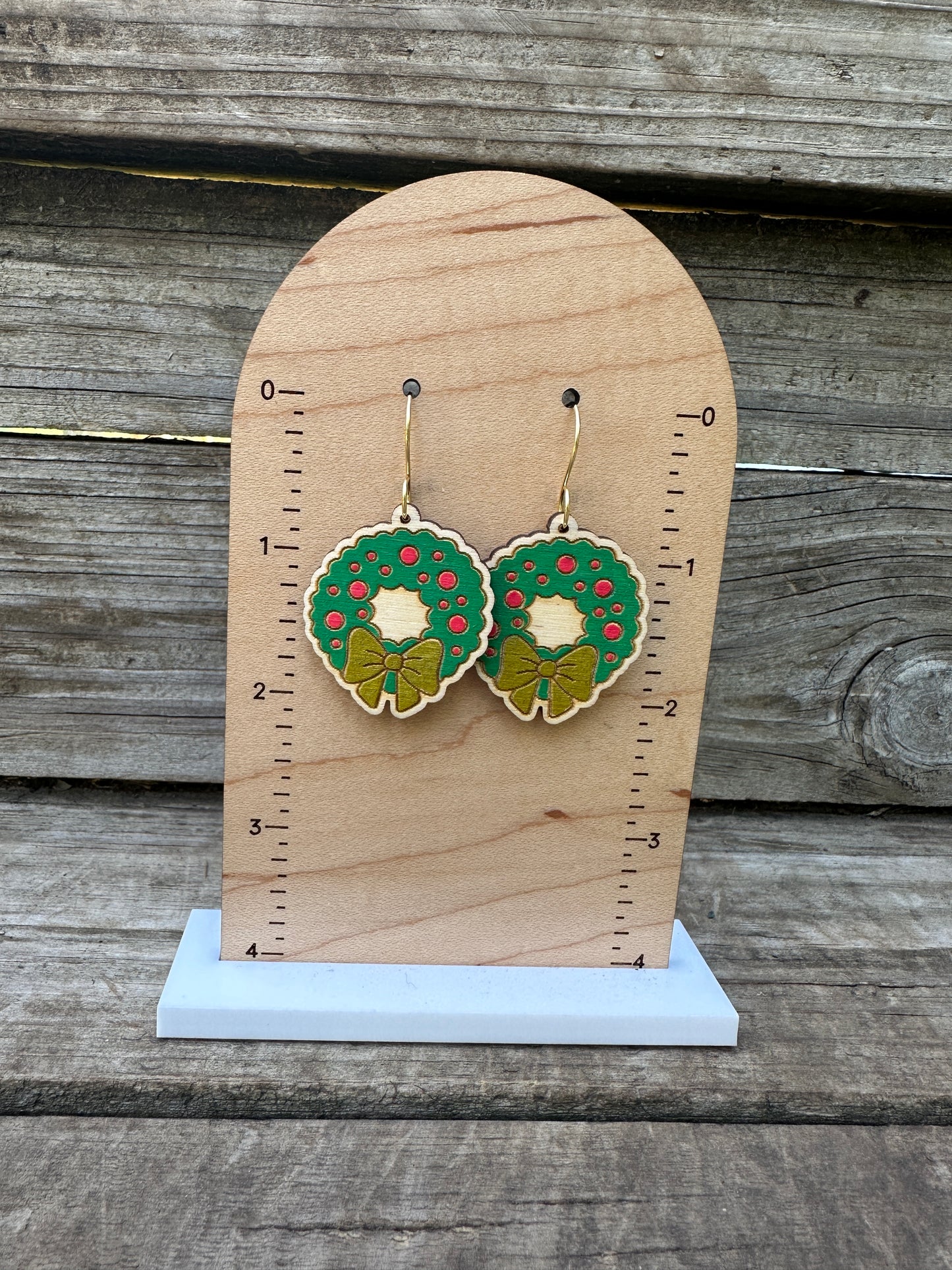 Christmas Wreath Wooden Dangles