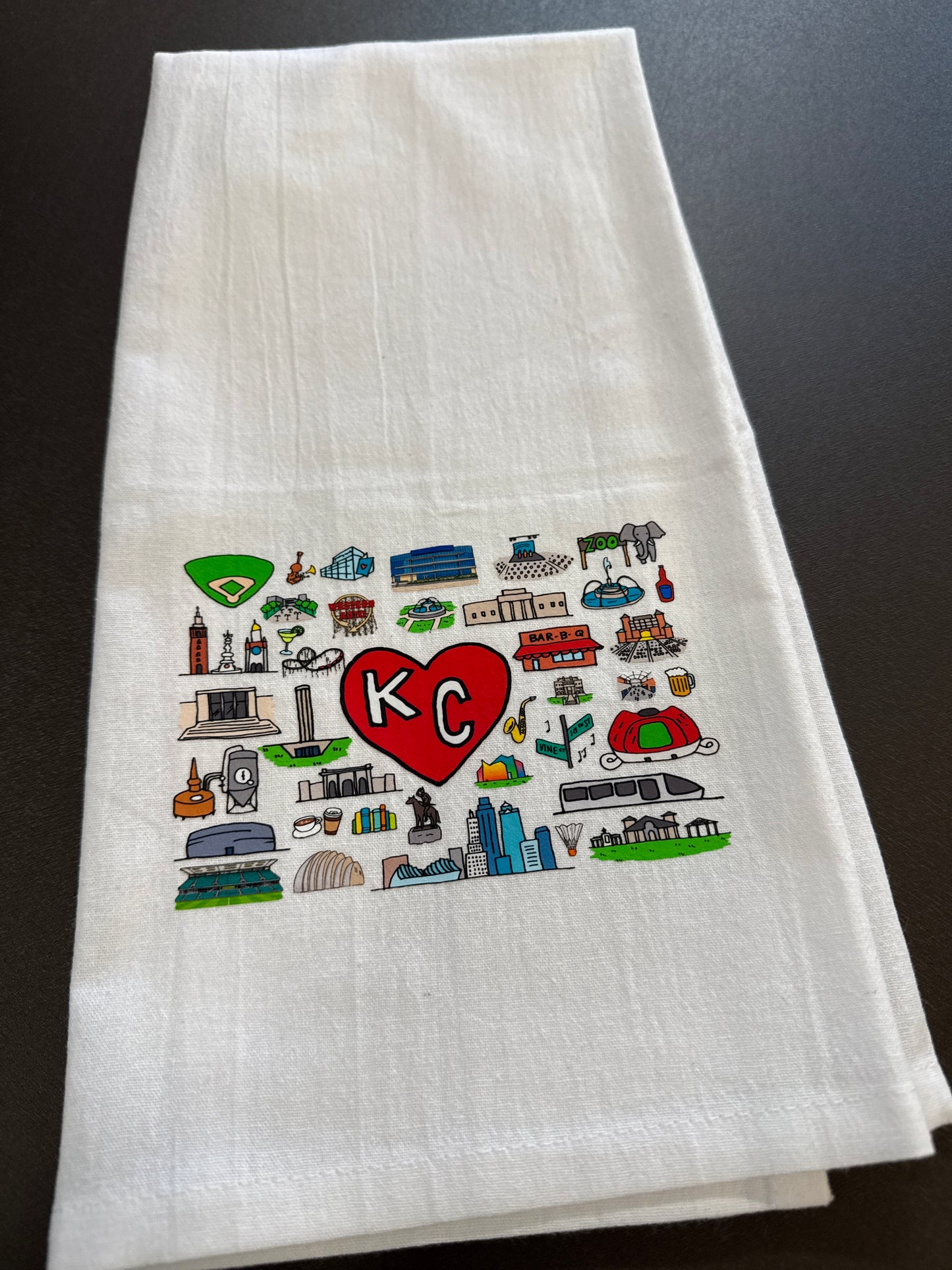 Kansas City Landmarks Tea Towel | KC Gifts | Kansas City Souvenir